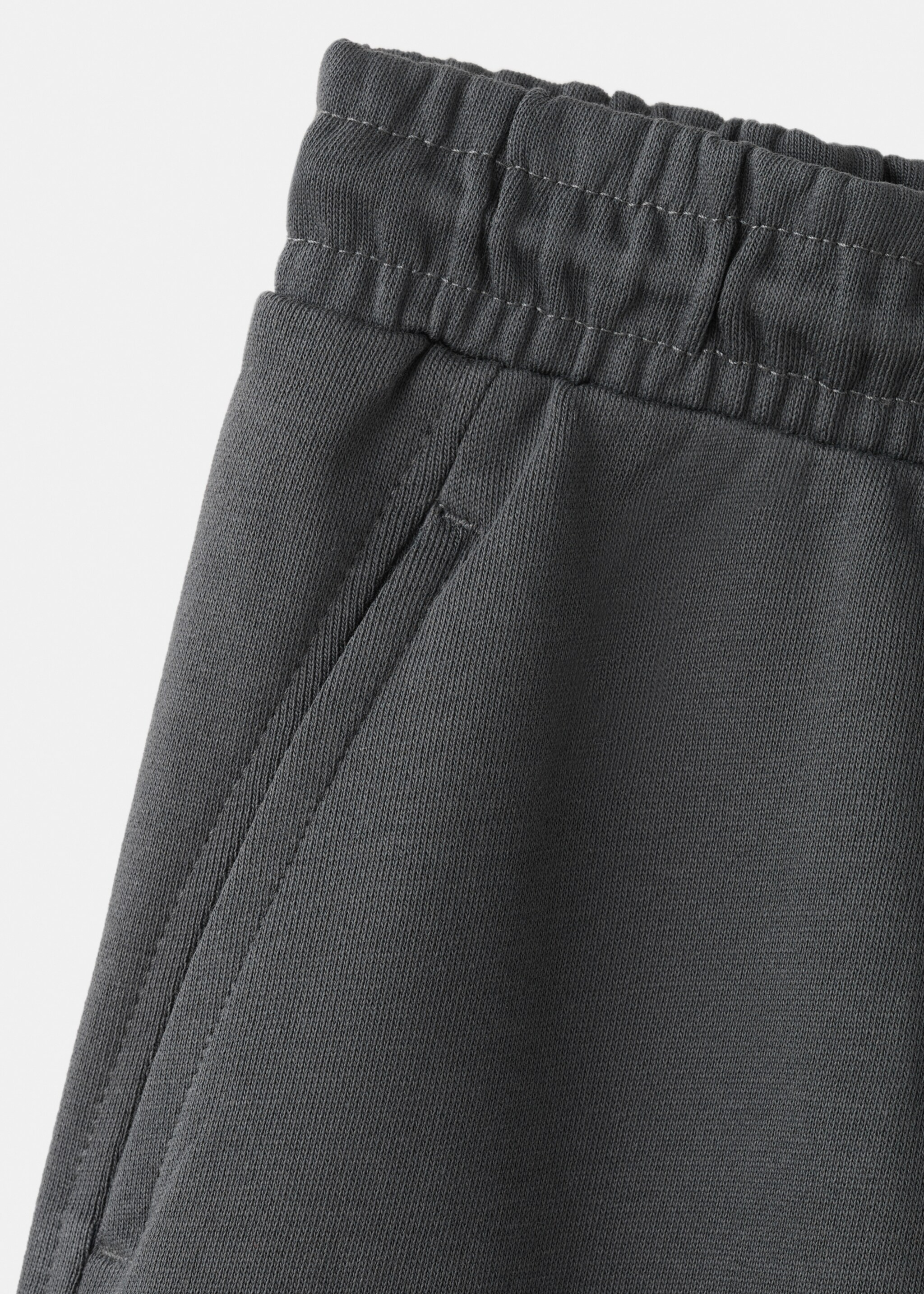 Cotton shorts with drawstring - Details of the article 0, Charcoal. Ref: 27056728-00.