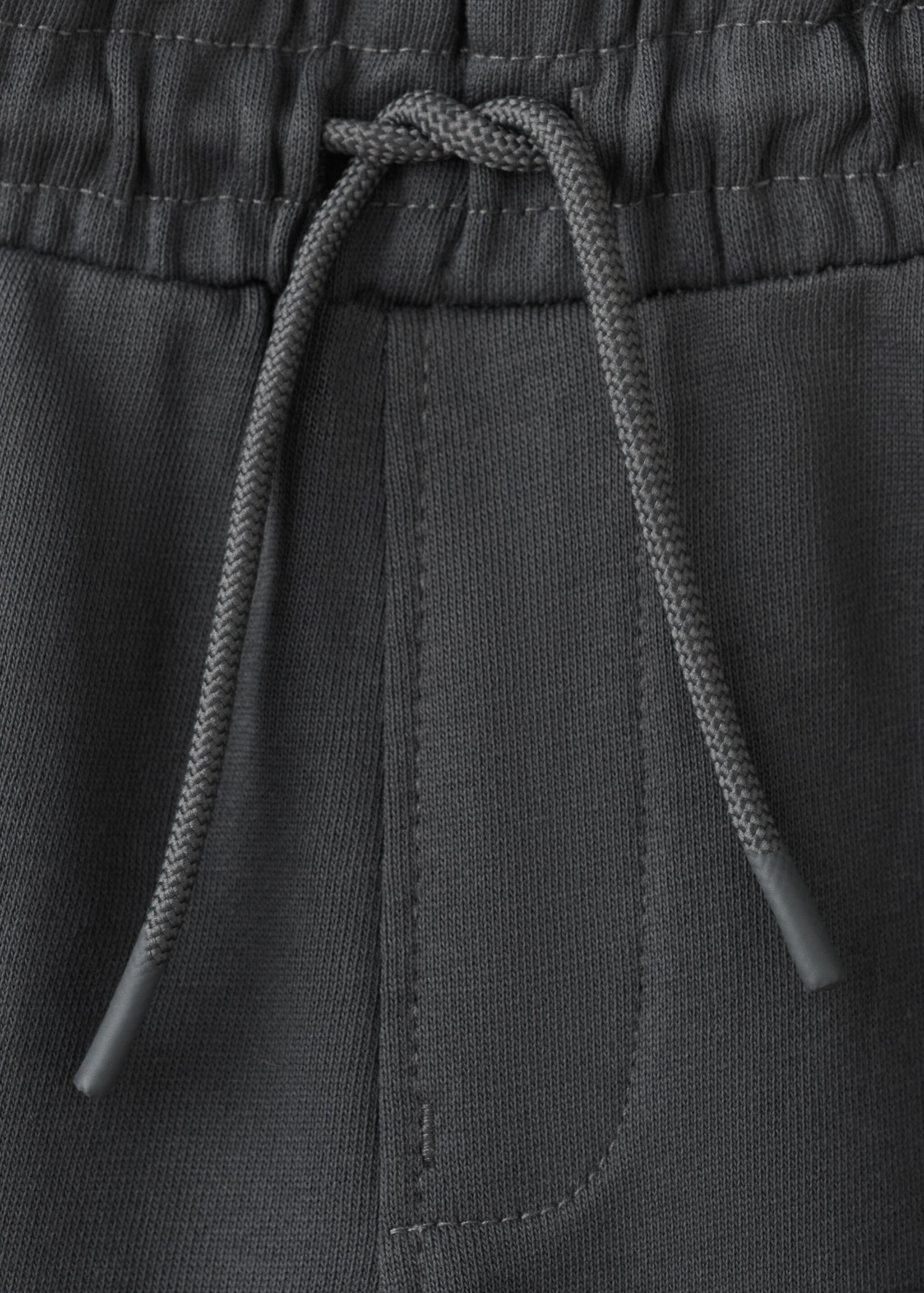 Cotton shorts with drawstring - Details of the article 8, Charcoal. Ref: 27056728-00.