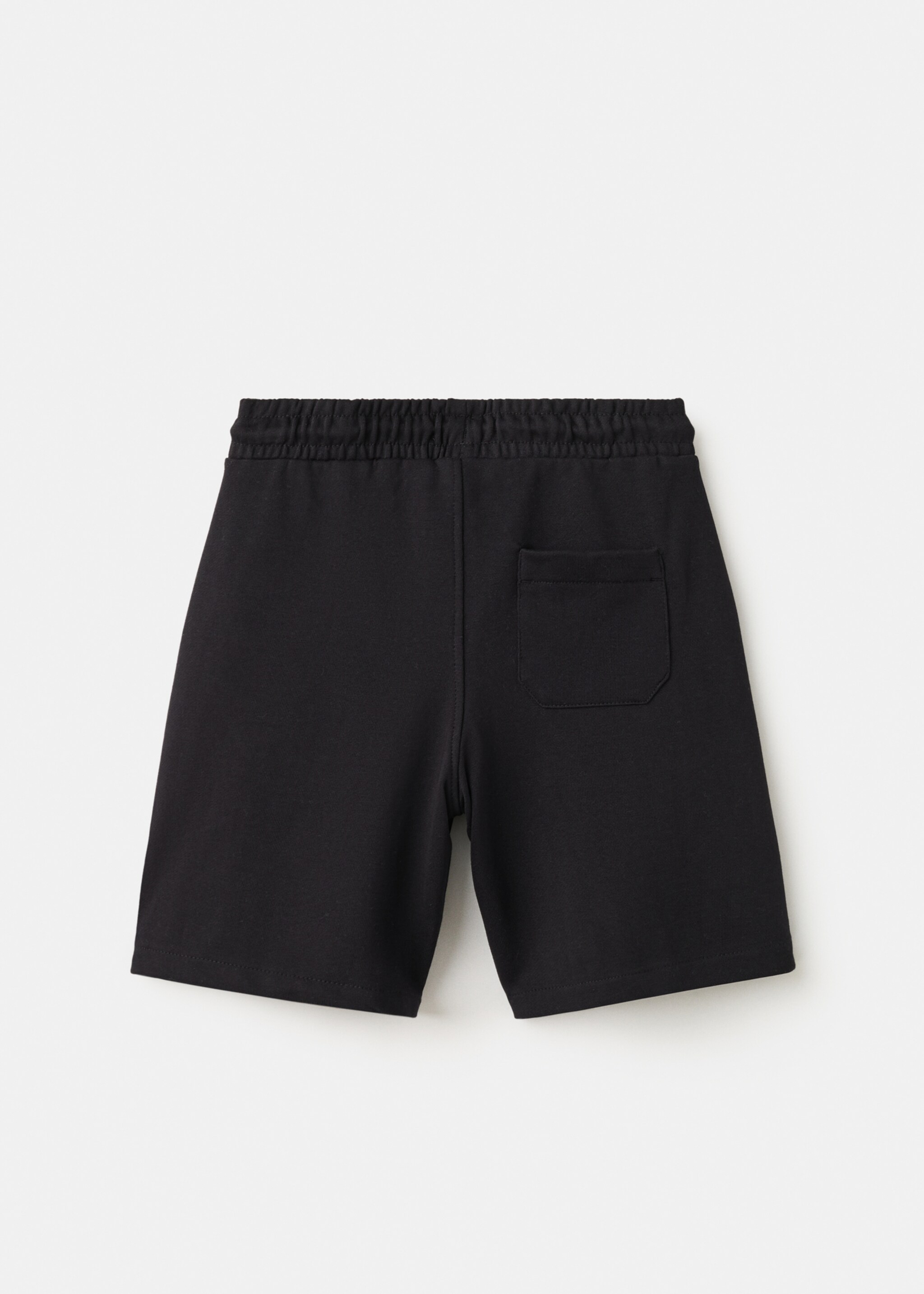 Cotton shorts with drawstring - Reverse of the article, Black. Ref: 27056728-00.