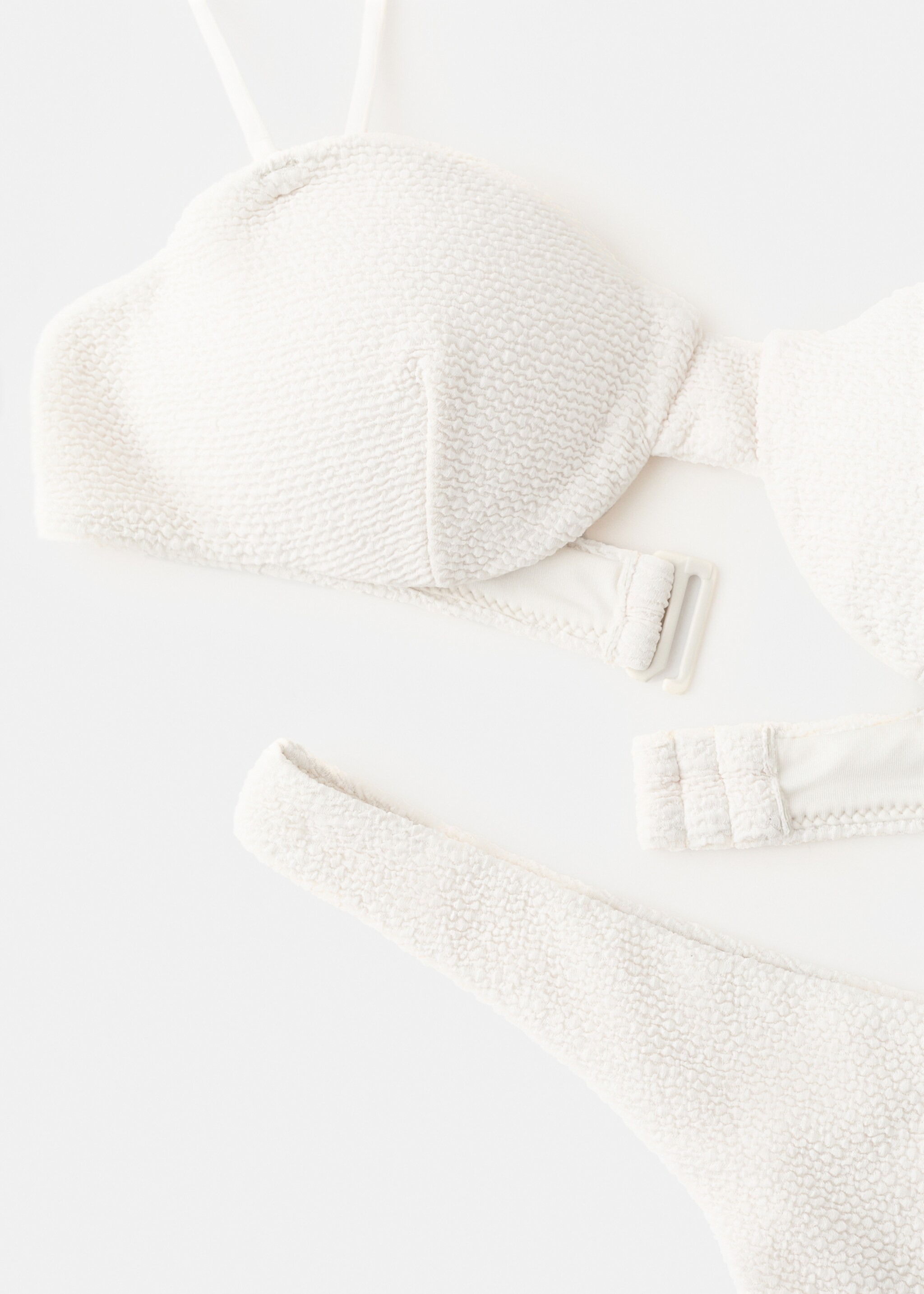 Brazilian textured bikini bottoms - Details of the article 0, Ecru. Ref: 27056739-00.