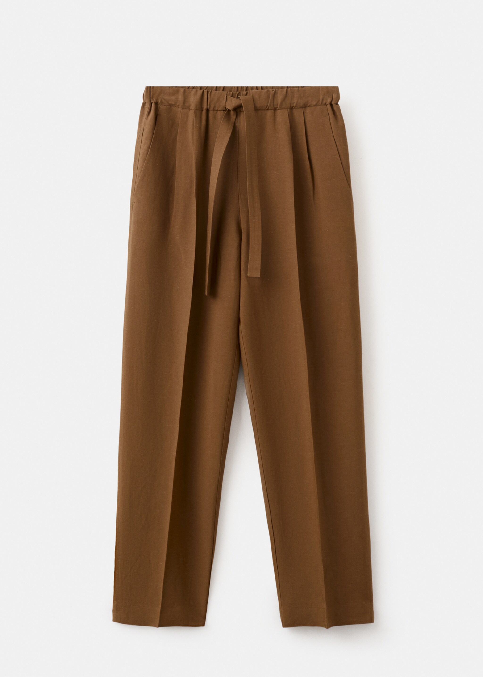 Straight-fit linen suit trousers - Article without model, Caramel. Ref: 27056742-00.