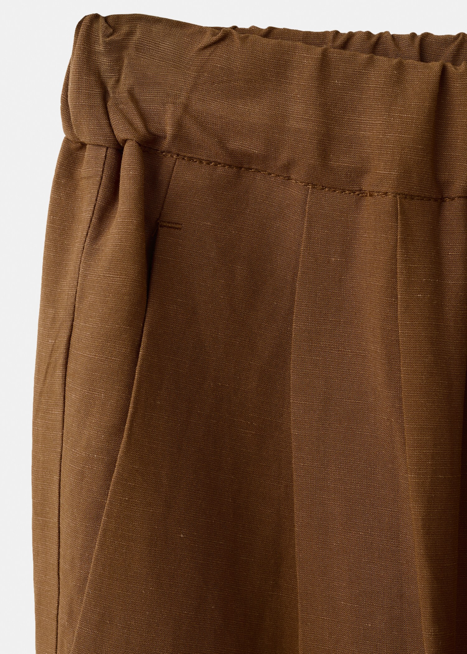 Straight-fit linen suit trousers - Details of the article 0