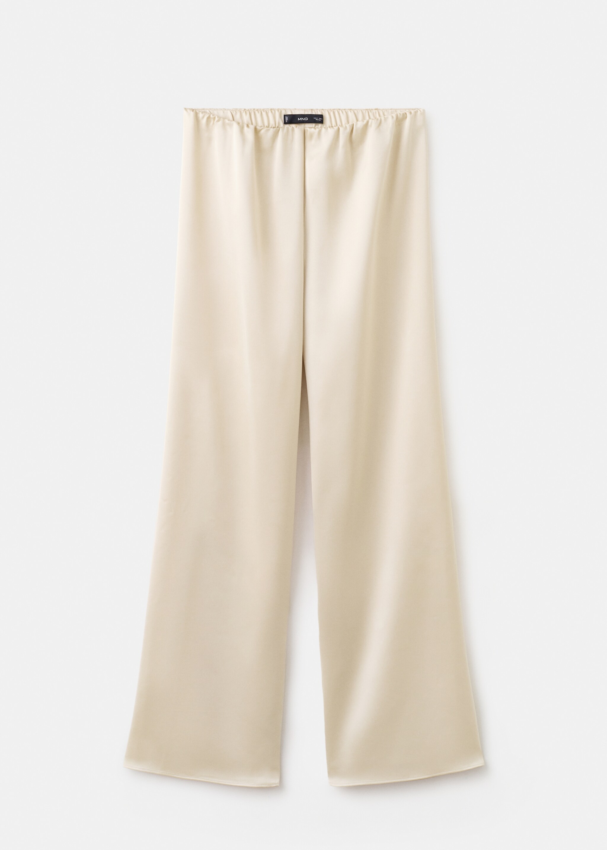Satin straight-fit trousers - Article without model, Ecru. Ref: 27056751-00.