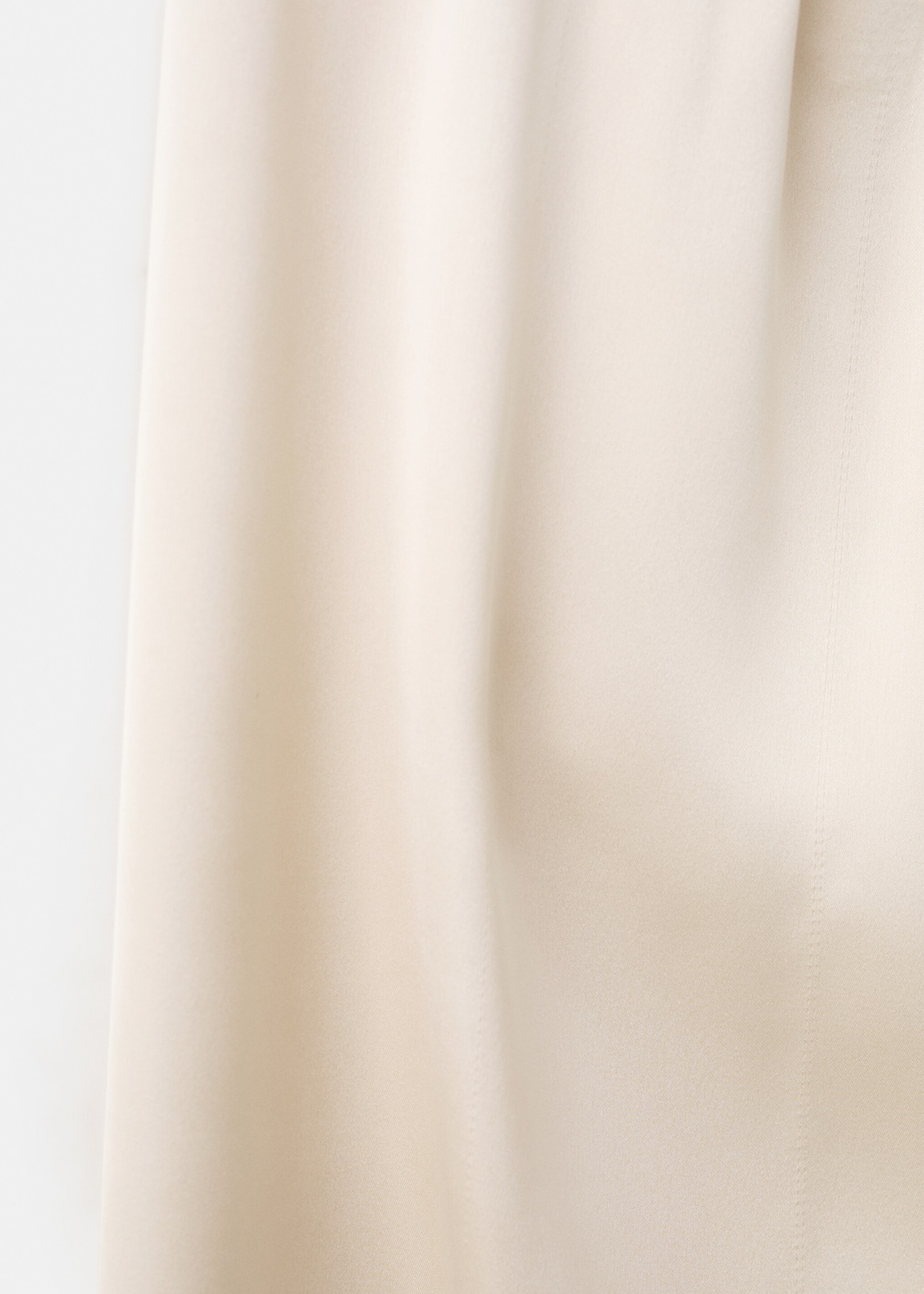 Satin straight-fit trousers - Details of the article 0, Ecru. Ref: 27056751-00.