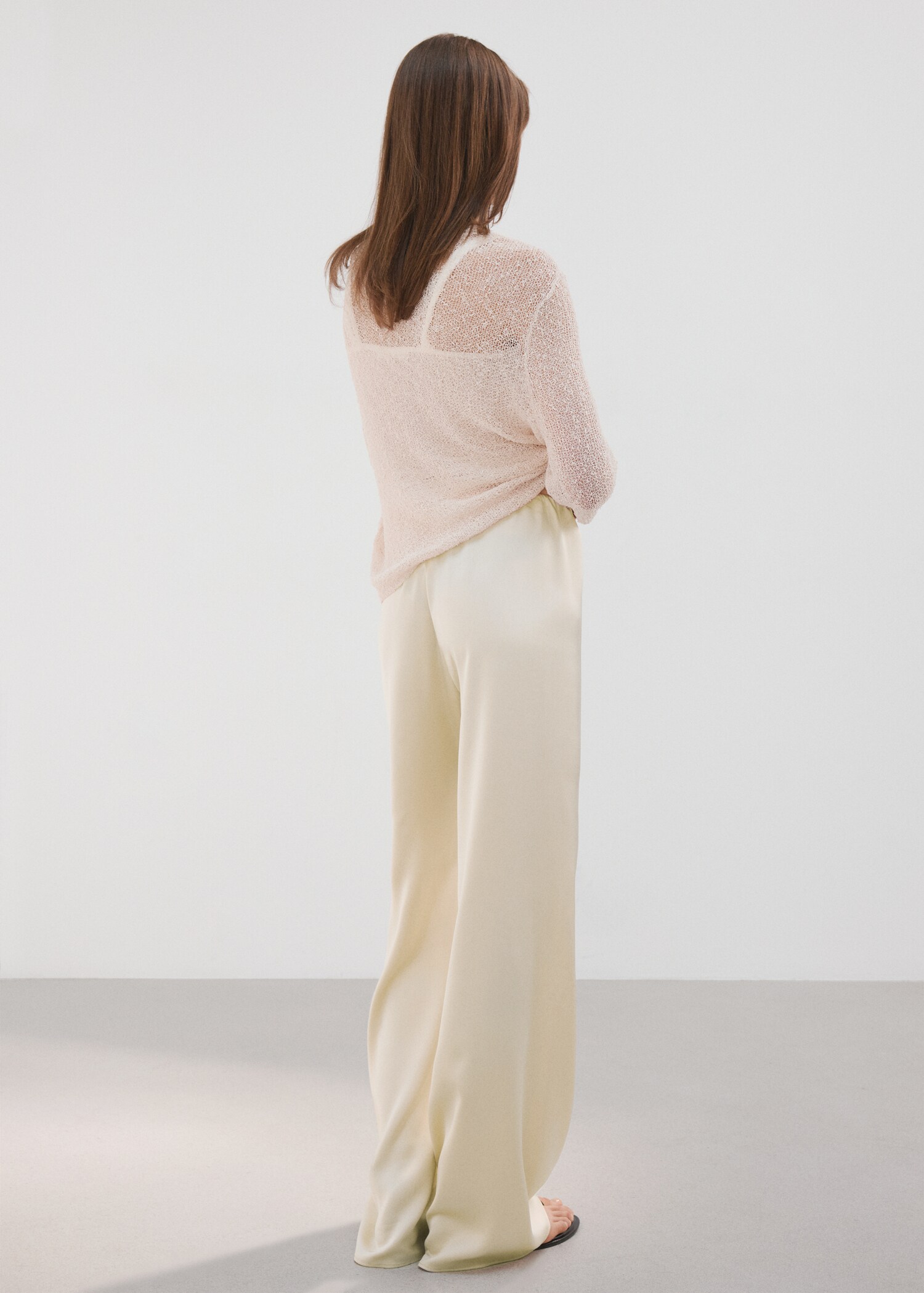 Satin straight-fit trousers - Reverse of the article