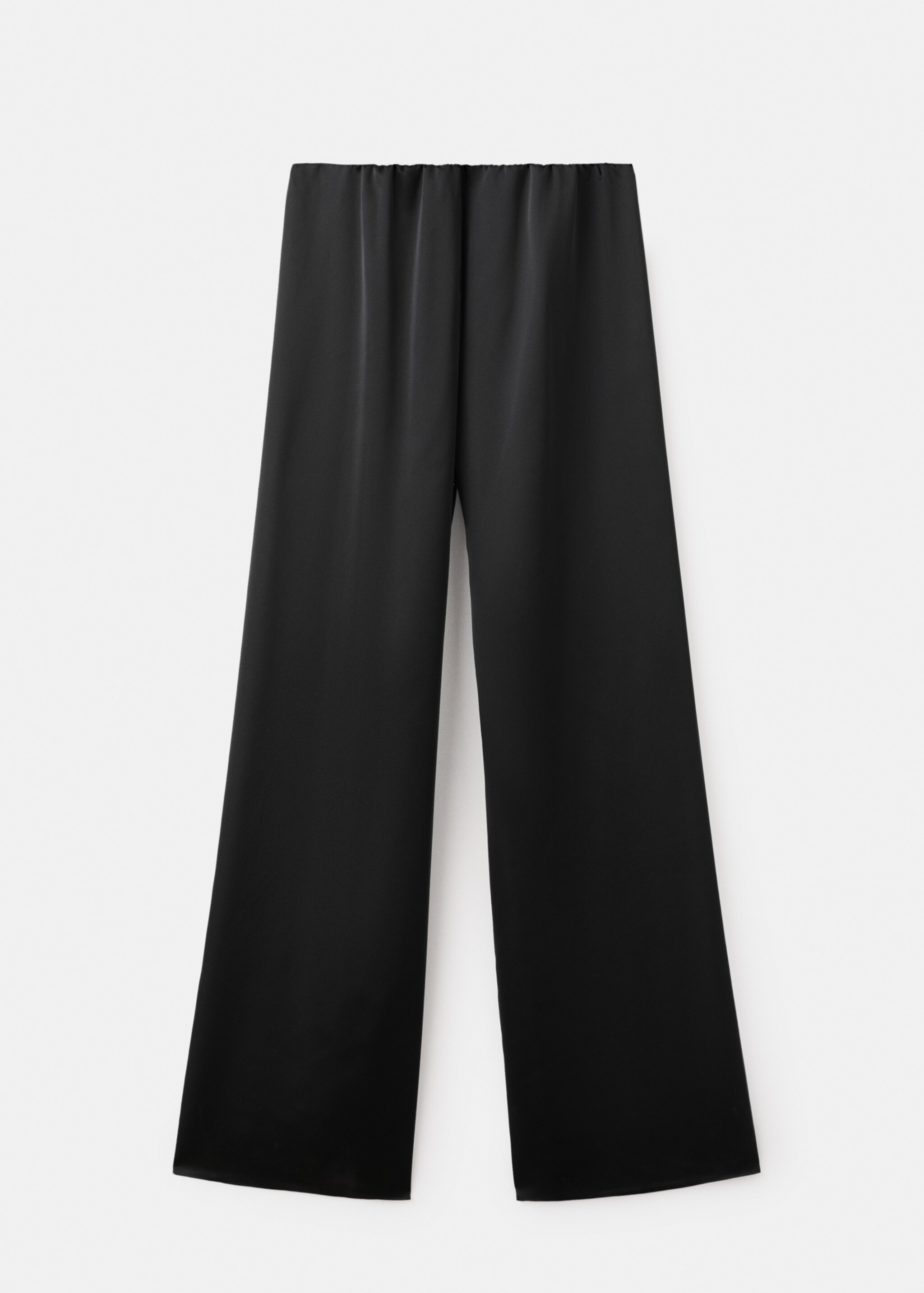 Satin straight-fit trousers - Article without model, Black. Ref: 27056751-00.