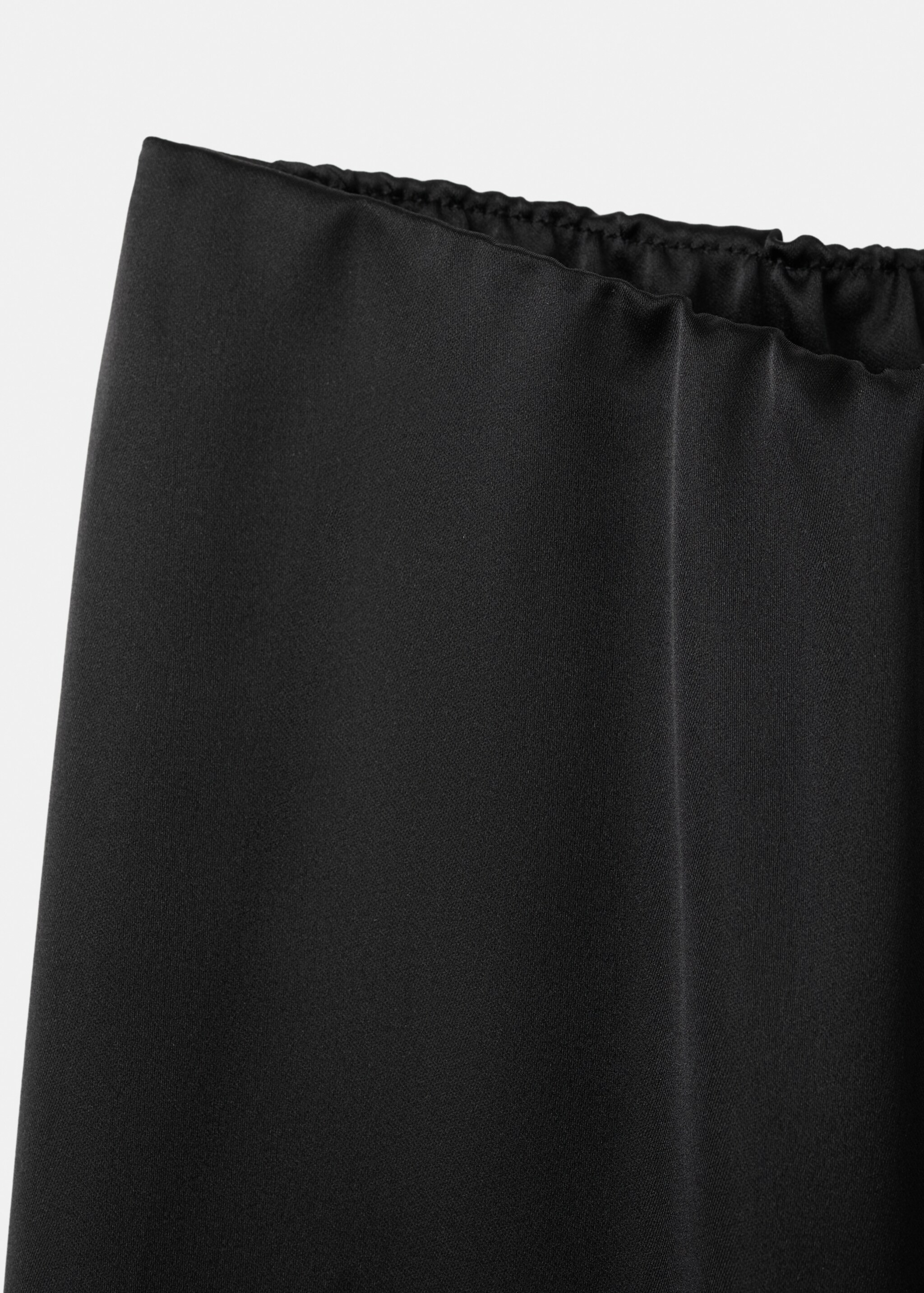 Satin straight-fit trousers - Details of the article 0, Black. Ref: 27056751-00.