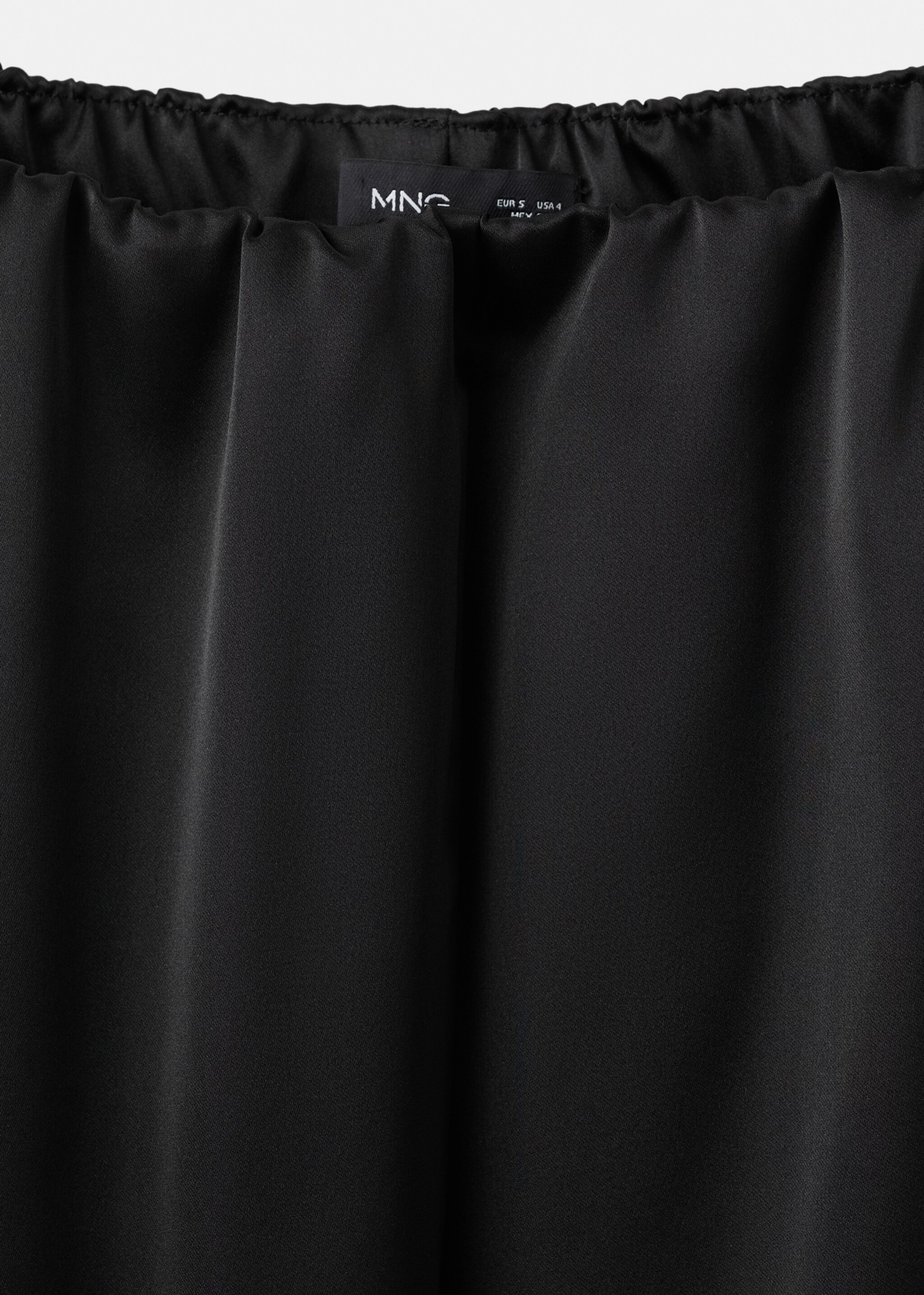 Satin straight-fit trousers - Details of the article 8, Black. Ref: 27056751-00.