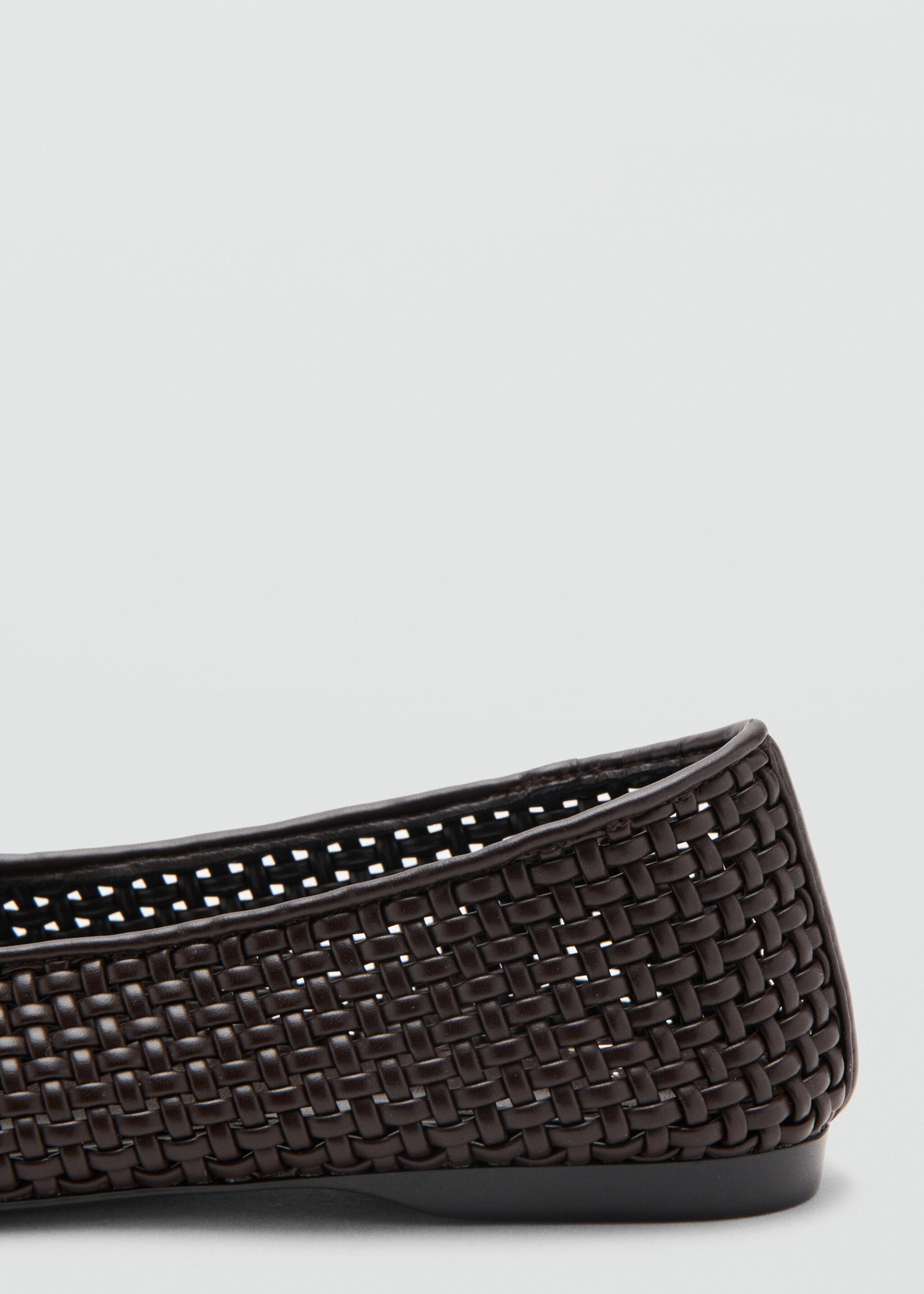 Braided ballerina flat - Details of the article 1, Chocolate. Ref: 27057136-00.