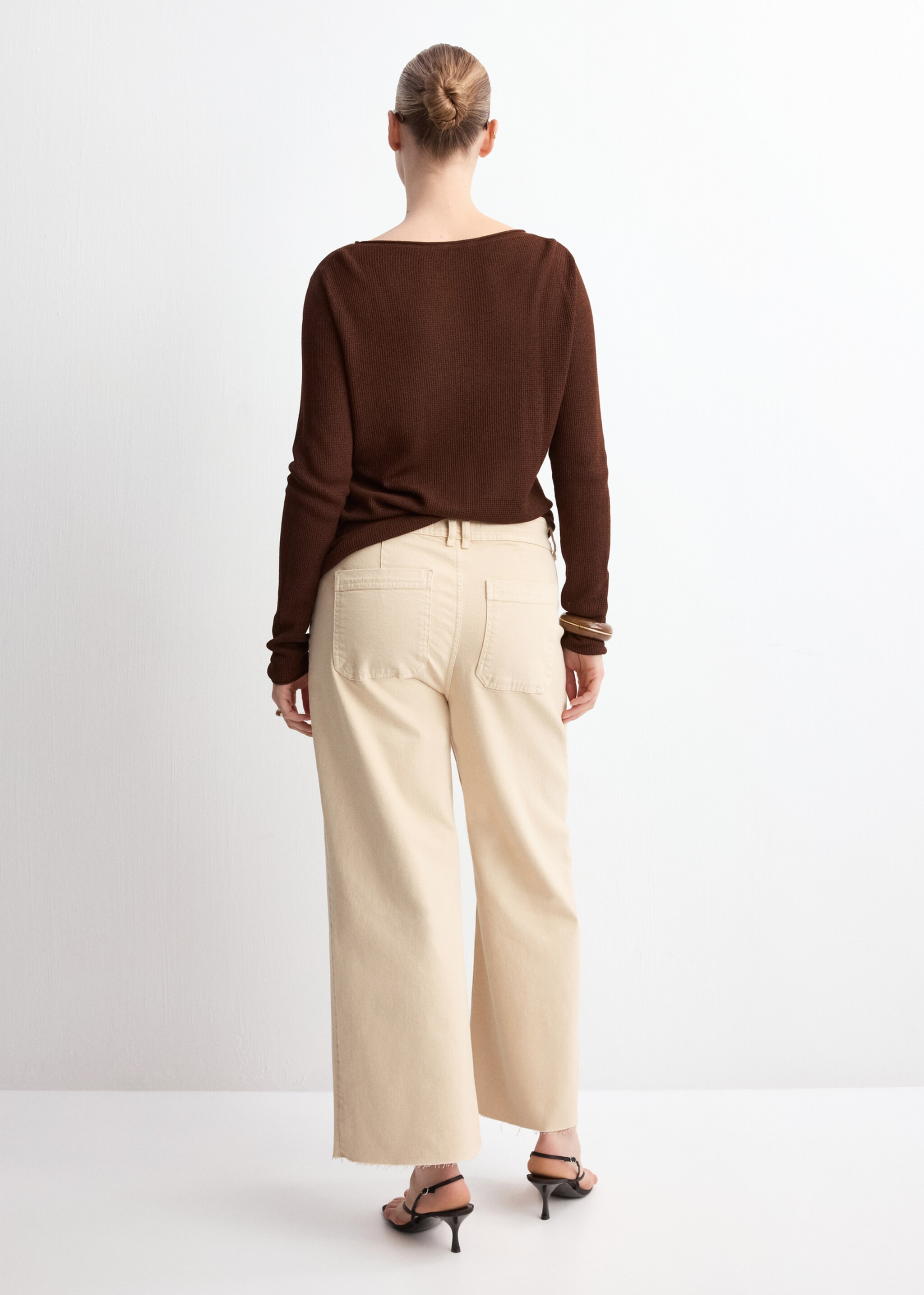 Catherin culotte high-rise jeans - Details of the article 4, Vanilla. Ref: 27057138-00.
