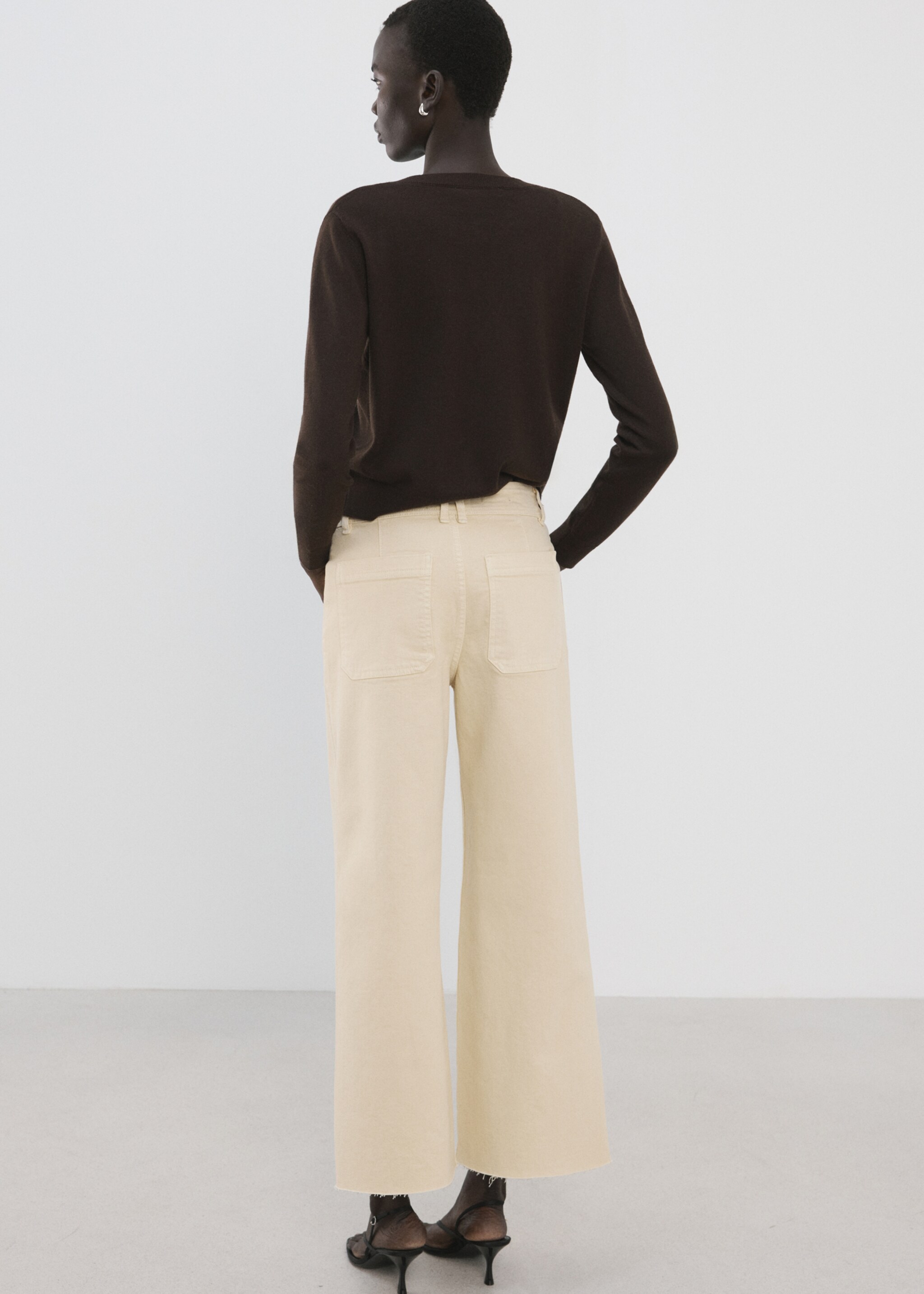 Catherin culotte high-rise jeans - Reverse of the article, Vanilla. Ref: 27057138-00.