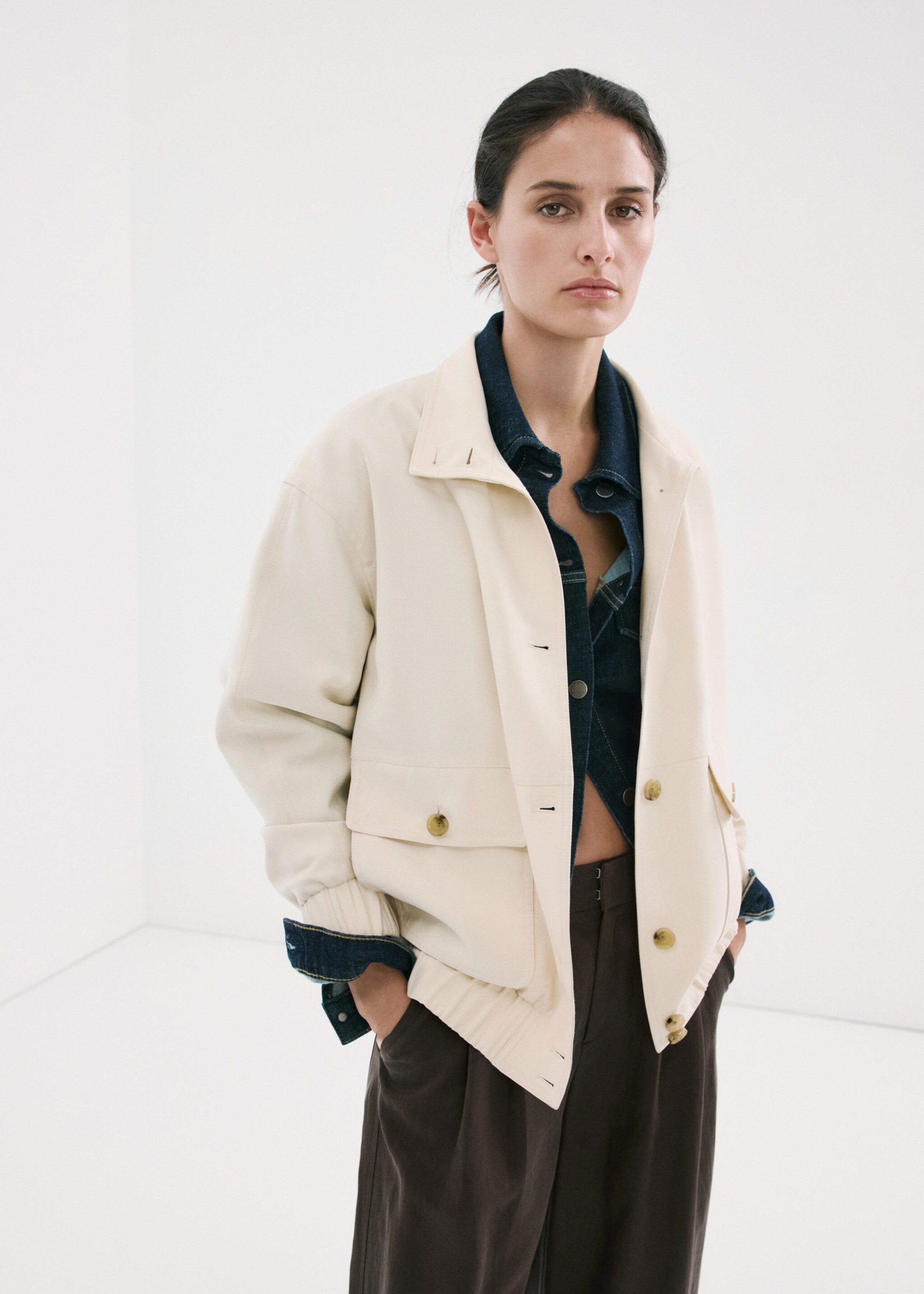 Jaqueta oversize butxaques - Detall de l'article 2, Cru. Ref: 27057139-00.