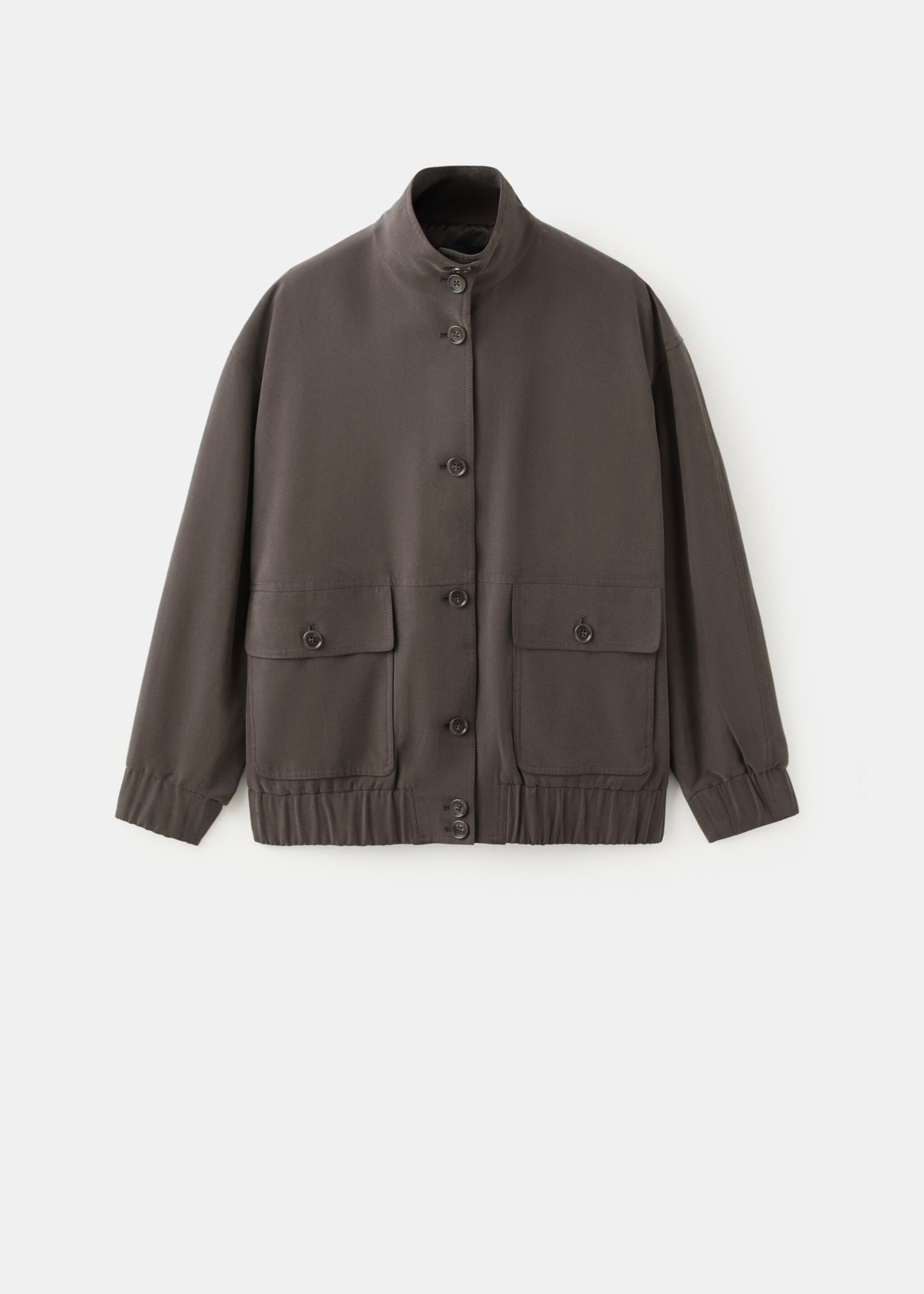 Jaqueta oversize butxaques - Article sense model, Xocolata. Ref: 27057139-00.