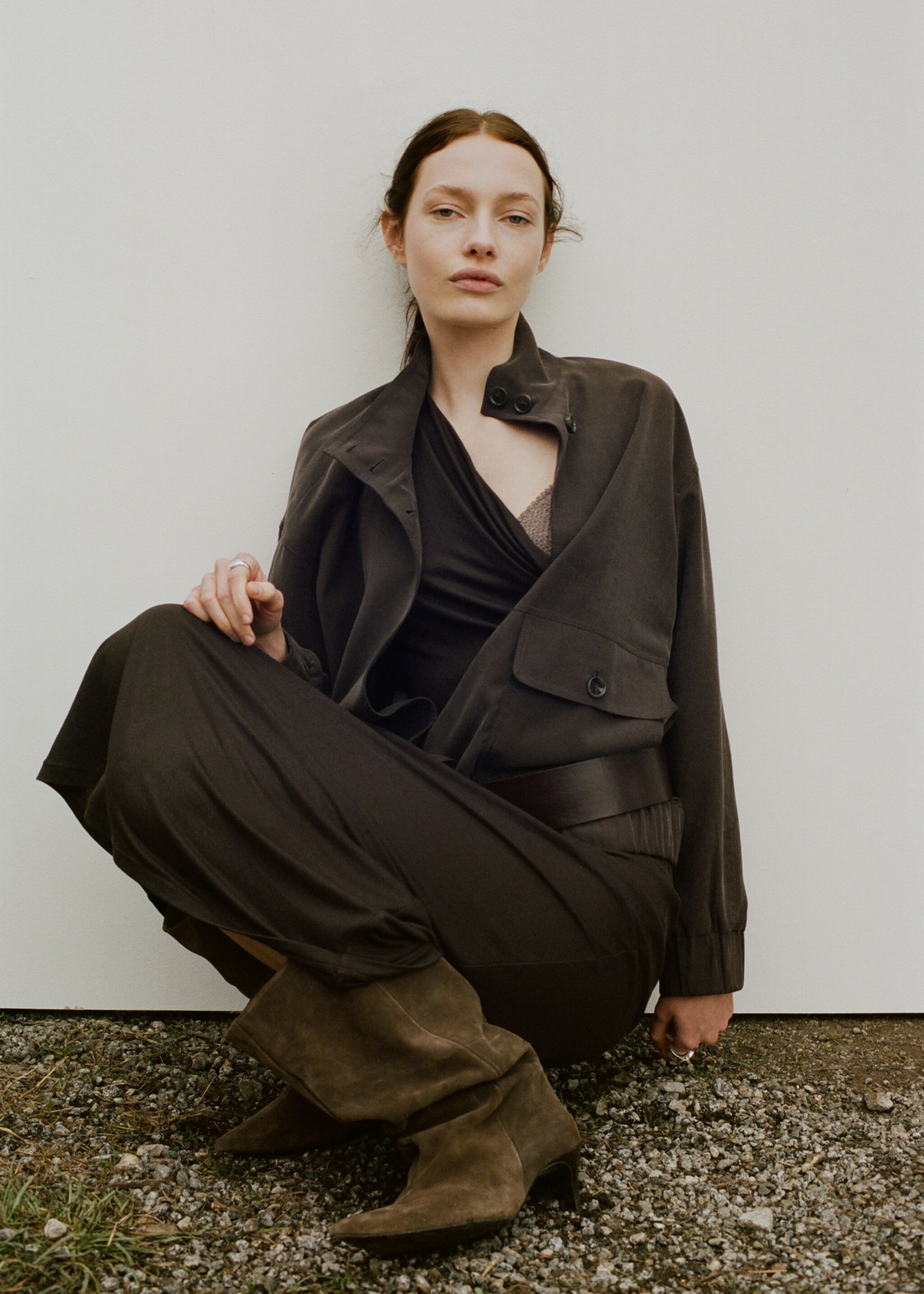 Jaqueta oversize butxaques - Detall de l'article 1, Xocolata. Ref: 27057139-00.