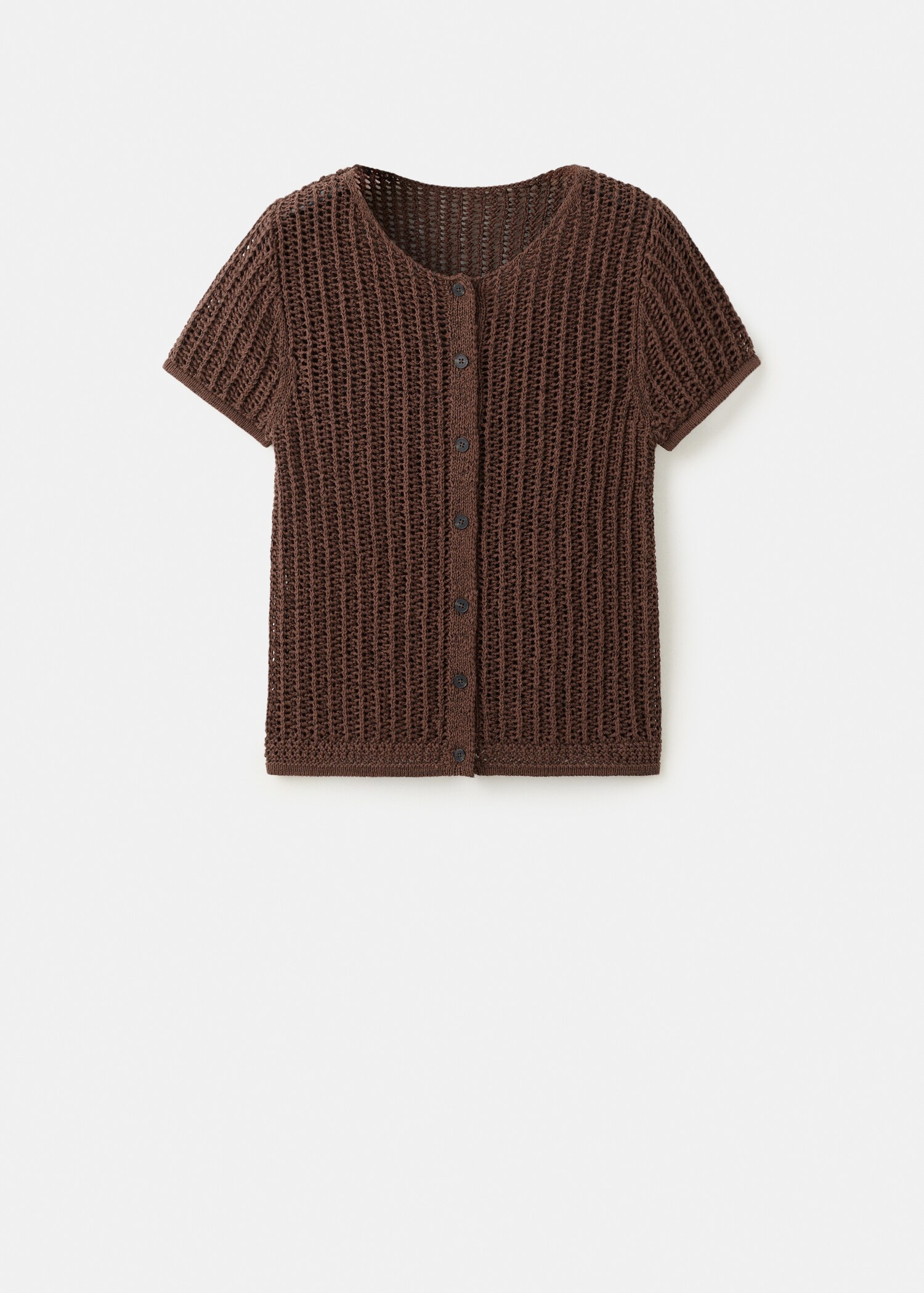 Short-sleeved crochet cardigan - Article without model