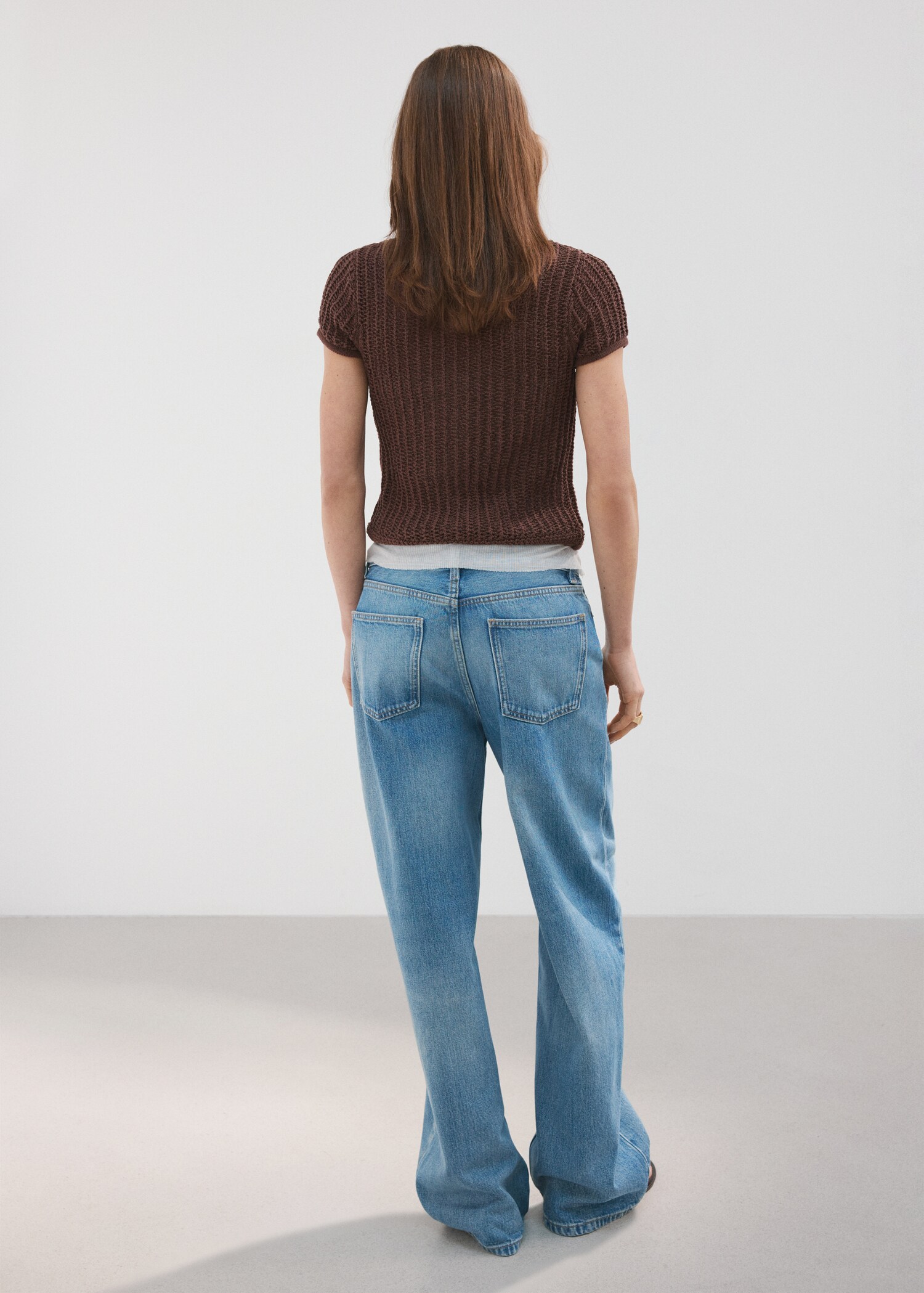 Short-sleeved crochet cardigan - Reverse of the article