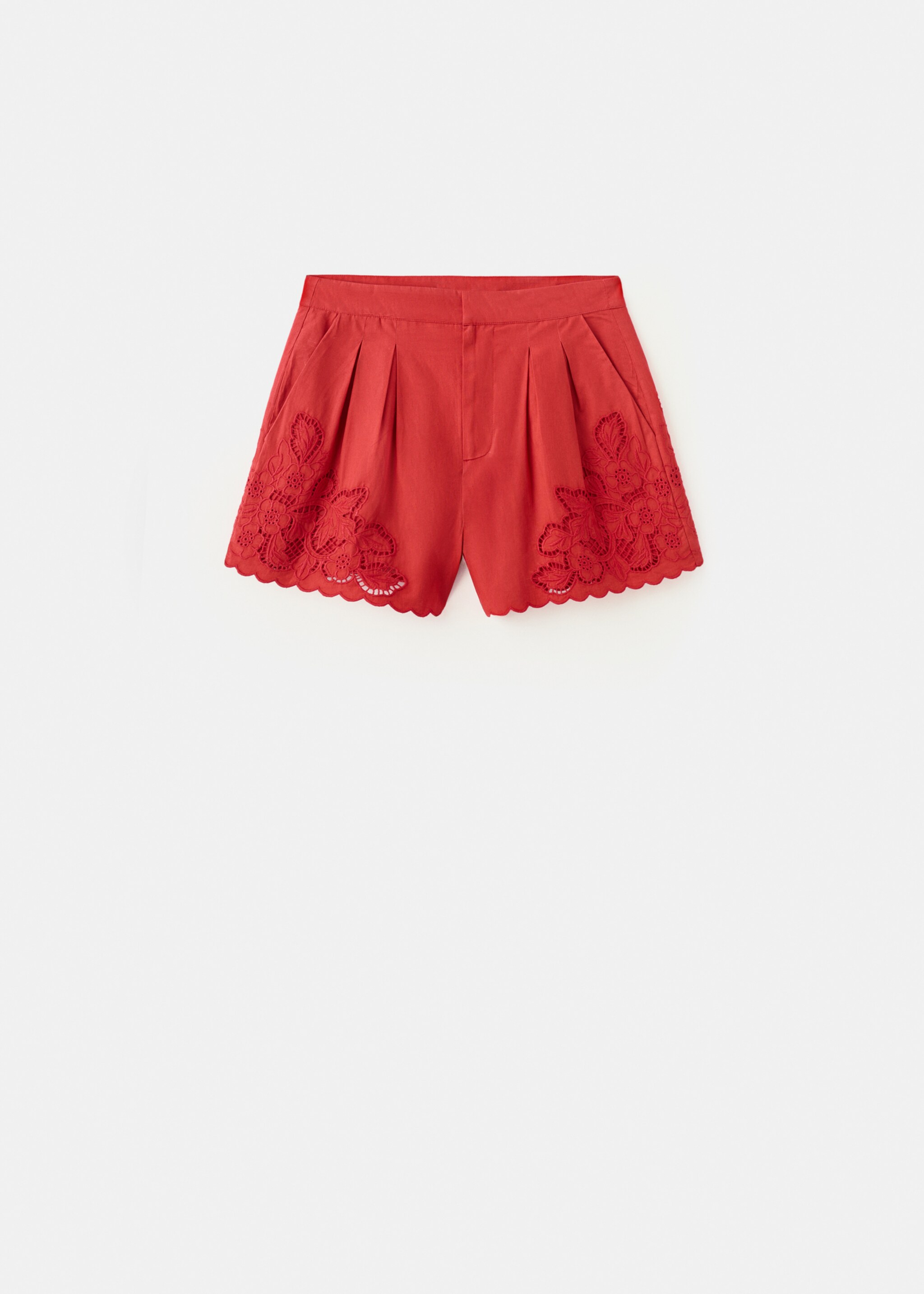 شورت مطرز مخرم - منتج دون نموذج, أحمر. Ref: 27057147-00.