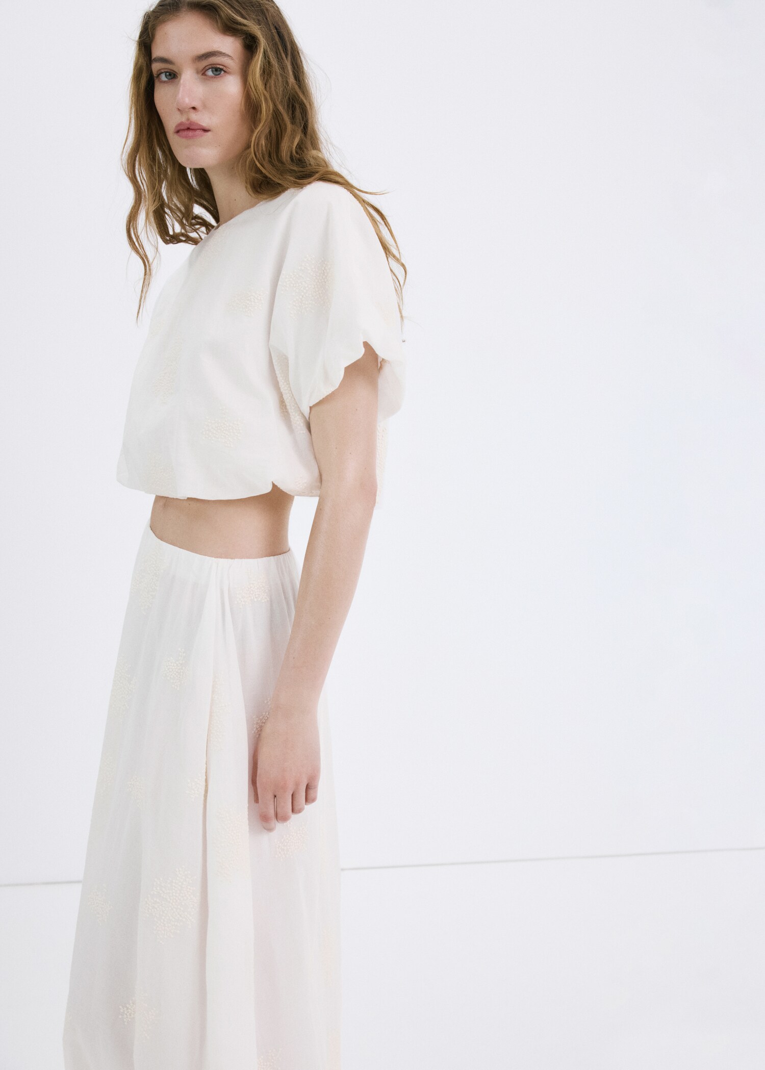 Cotton skirt embroidered details - تفاصيل المنتج 1