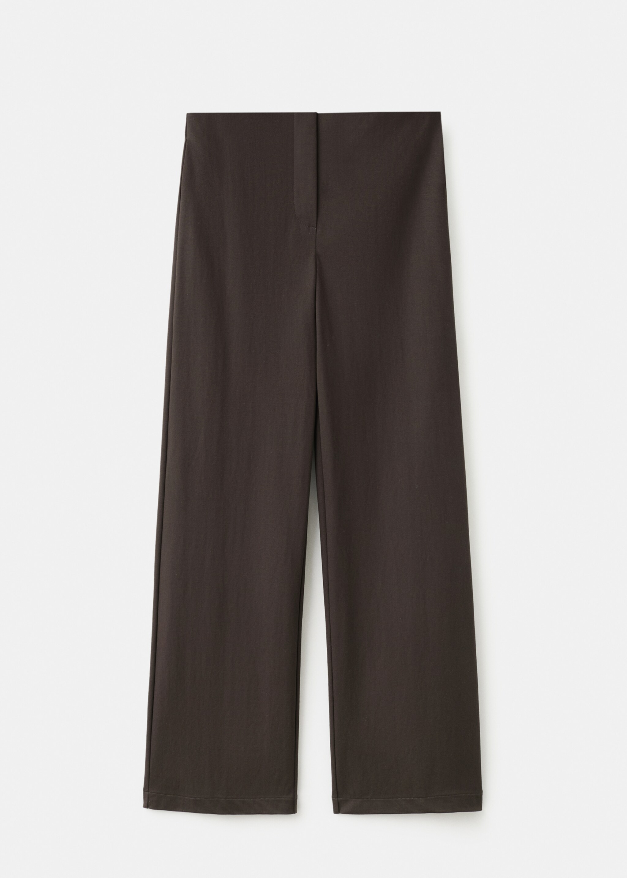 Straight mid-rise trousers - Article without model, Brown. Ref: 27057150-00.