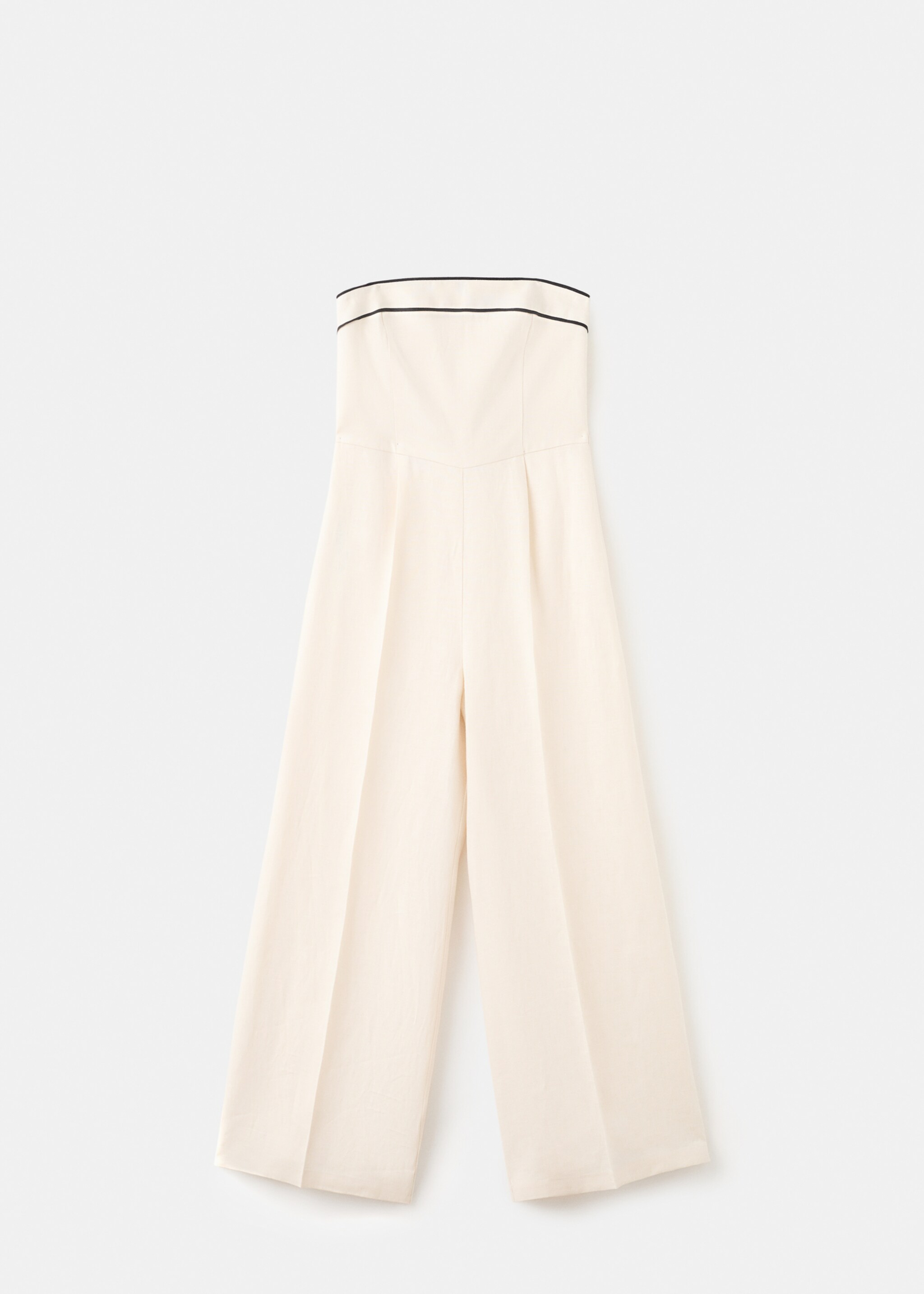 Linen bandeau jumpsuit - Article without model, Ecru. Ref: 27057152-00.