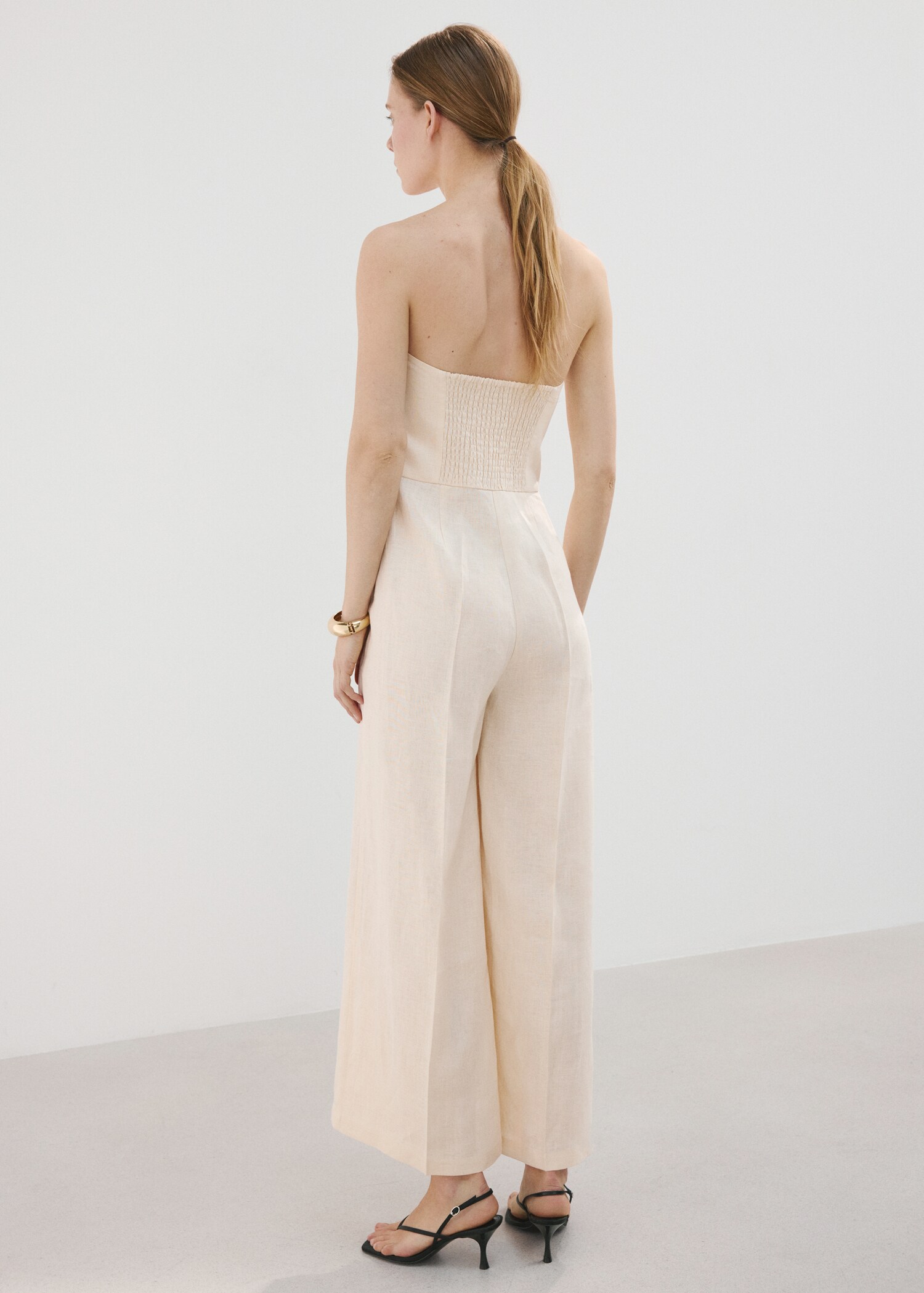 Linen bandeau jumpsuit - Reverse of the article