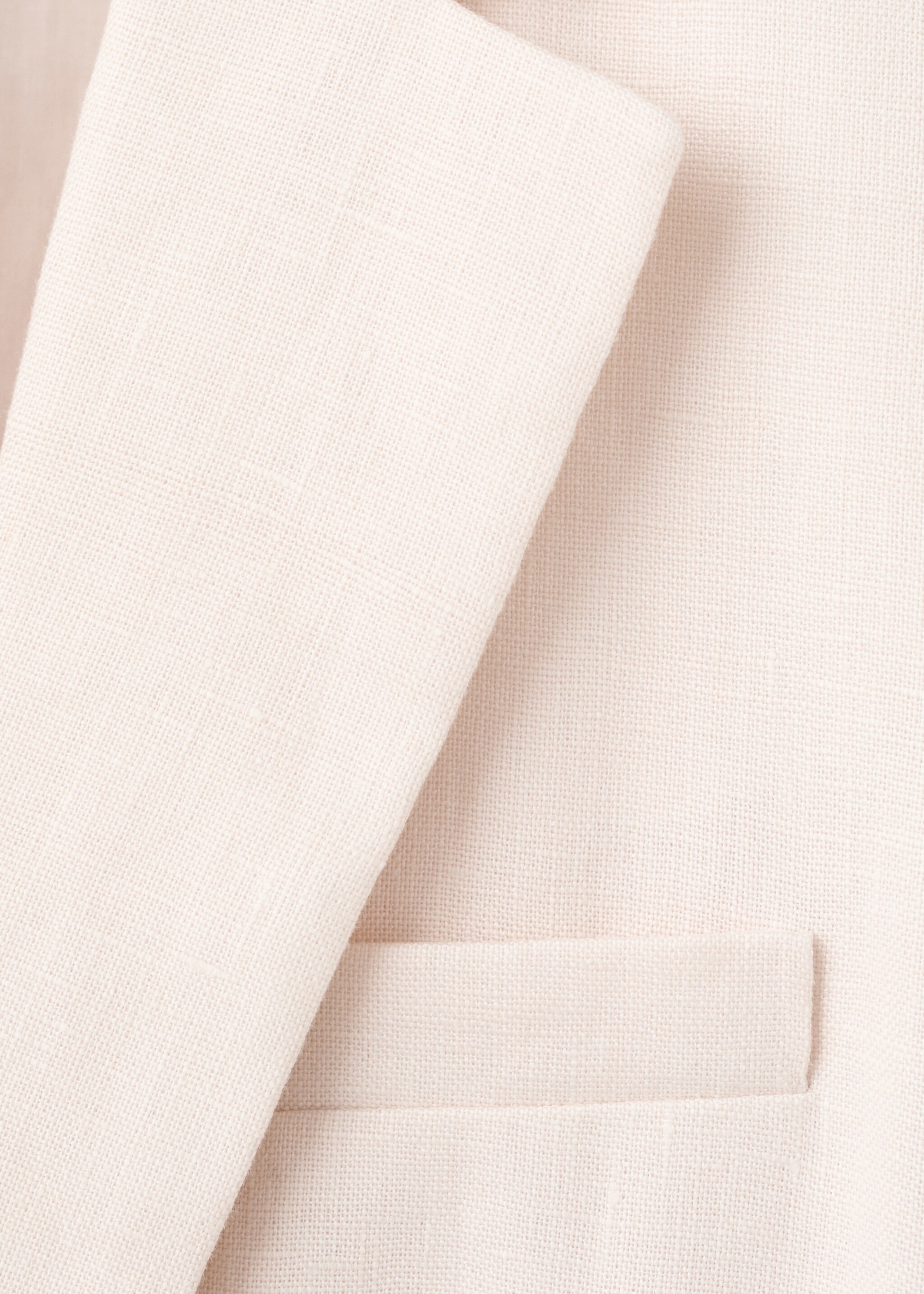 Linen suit jacket - Details of the article 8, Ecru. Ref: 27057156-00.