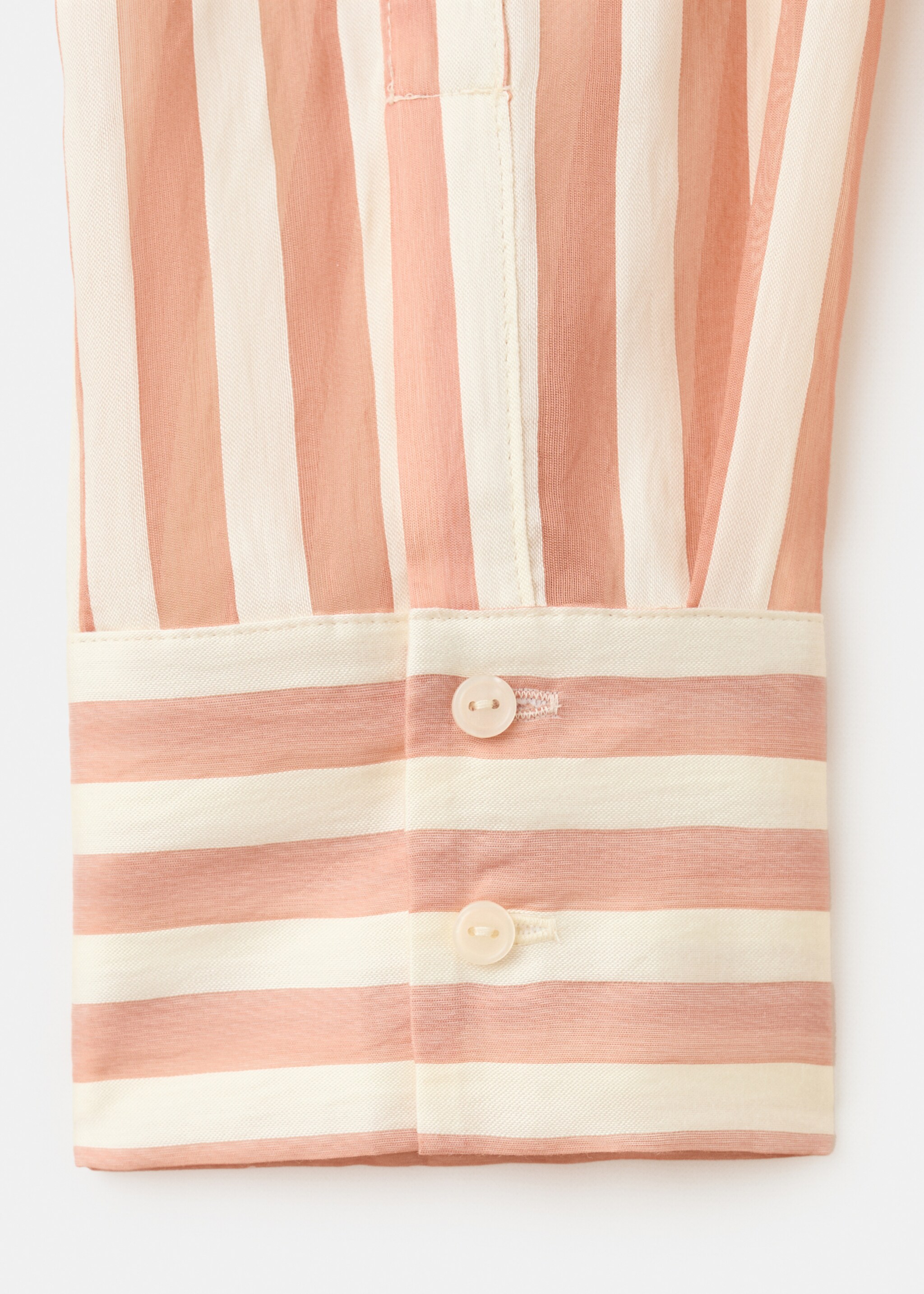 Striped lyocell shirt - Details of the article 0, Brown. Ref: 27057157-00.