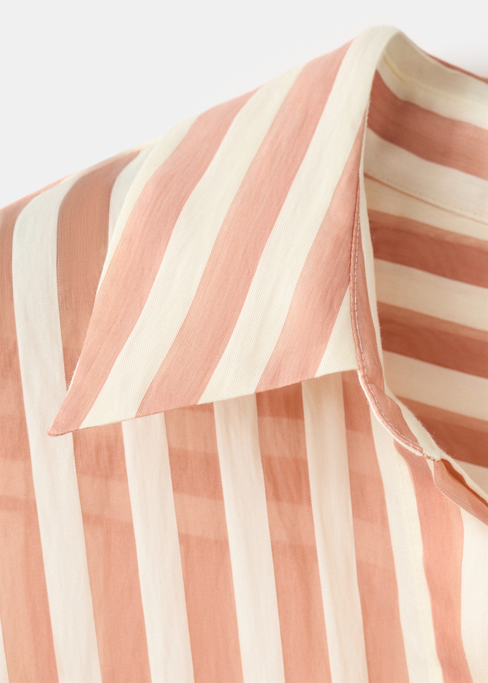 Striped lyocell shirt - Details of the article 8, Brown. Ref: 27057157-00.