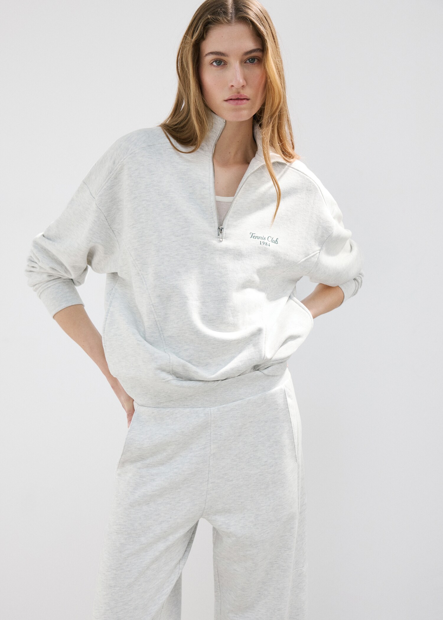 Turtleneck sweatshirt with zip - Medium plane