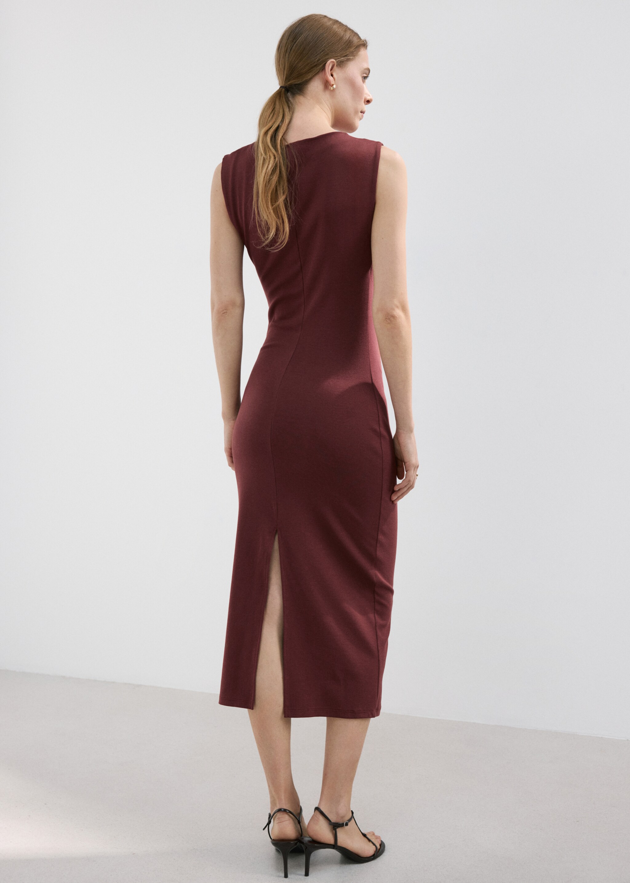 Long draped dress - Reverse of the article, Russet. Ref: 27057167-00.