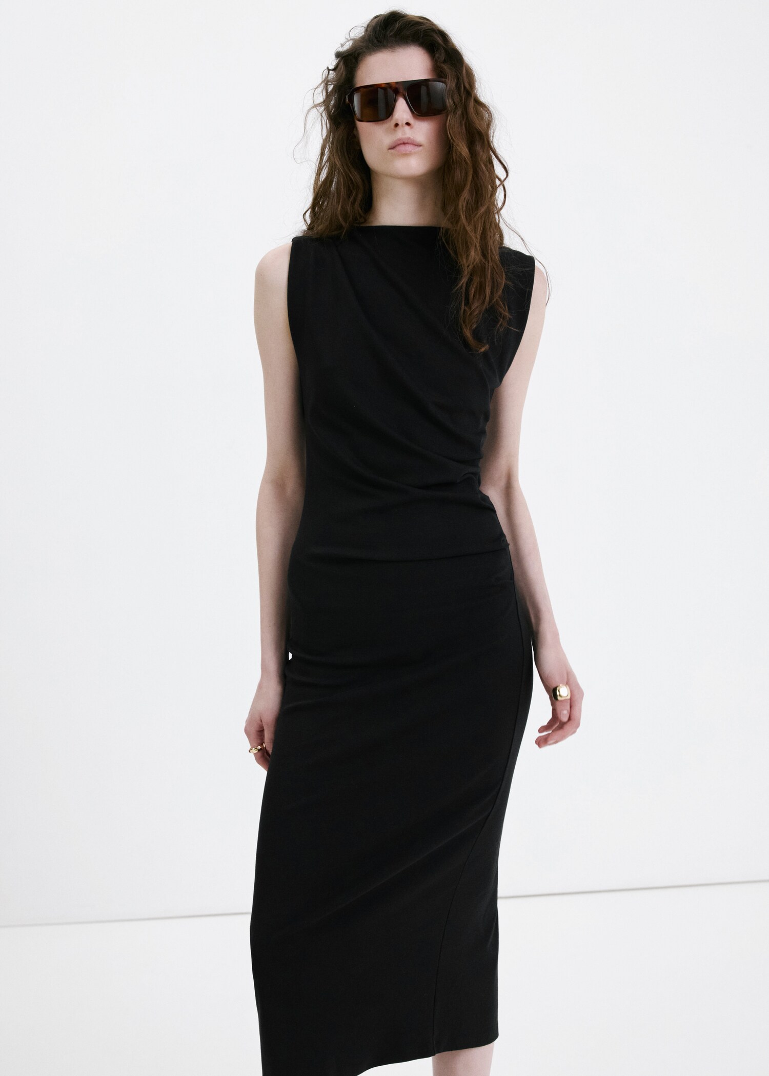 Long draped dress - Details of the article 1