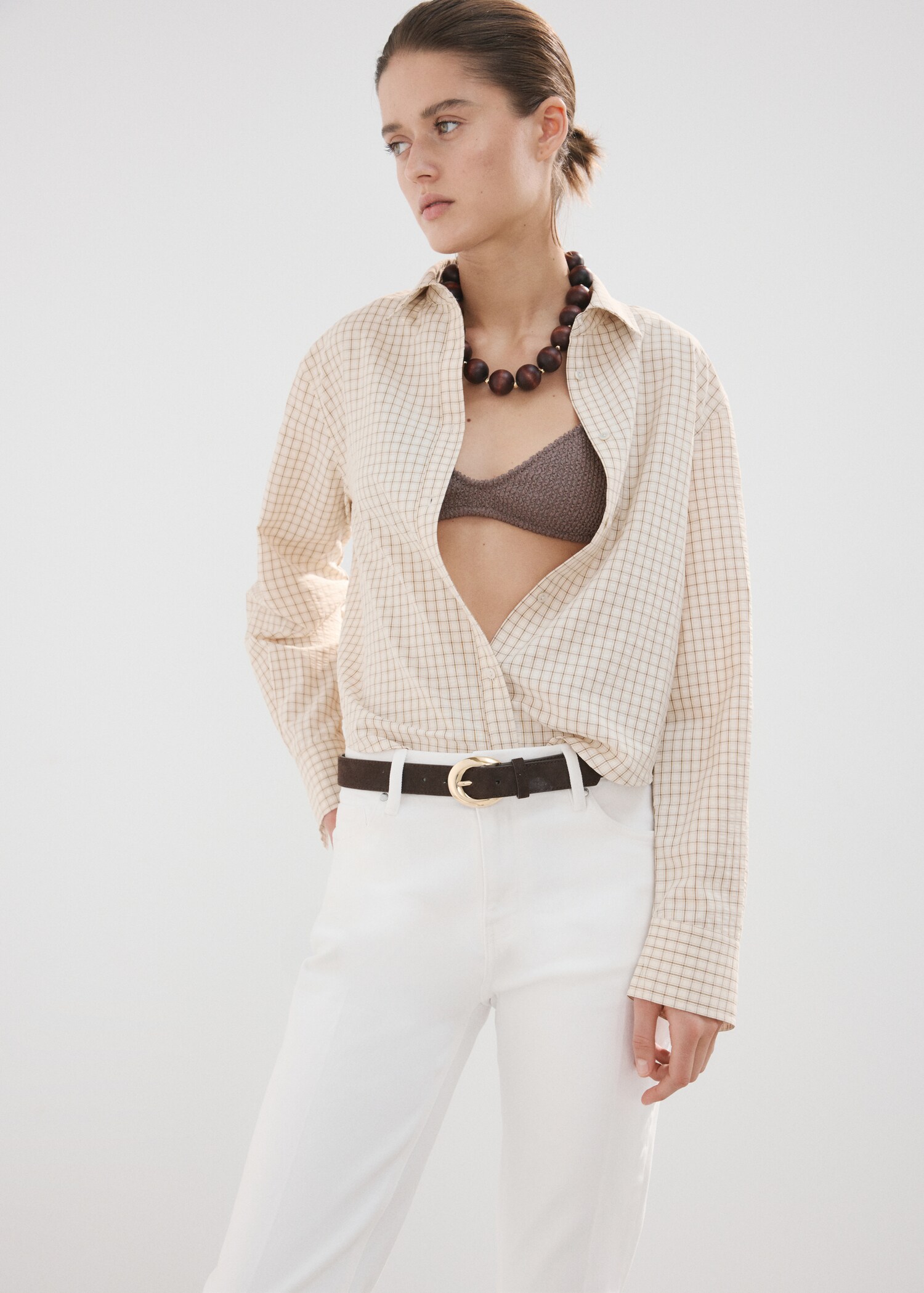 بنطلون جينز بنفسجي واسع بخصر عالي - تفاصيل المنتج 1