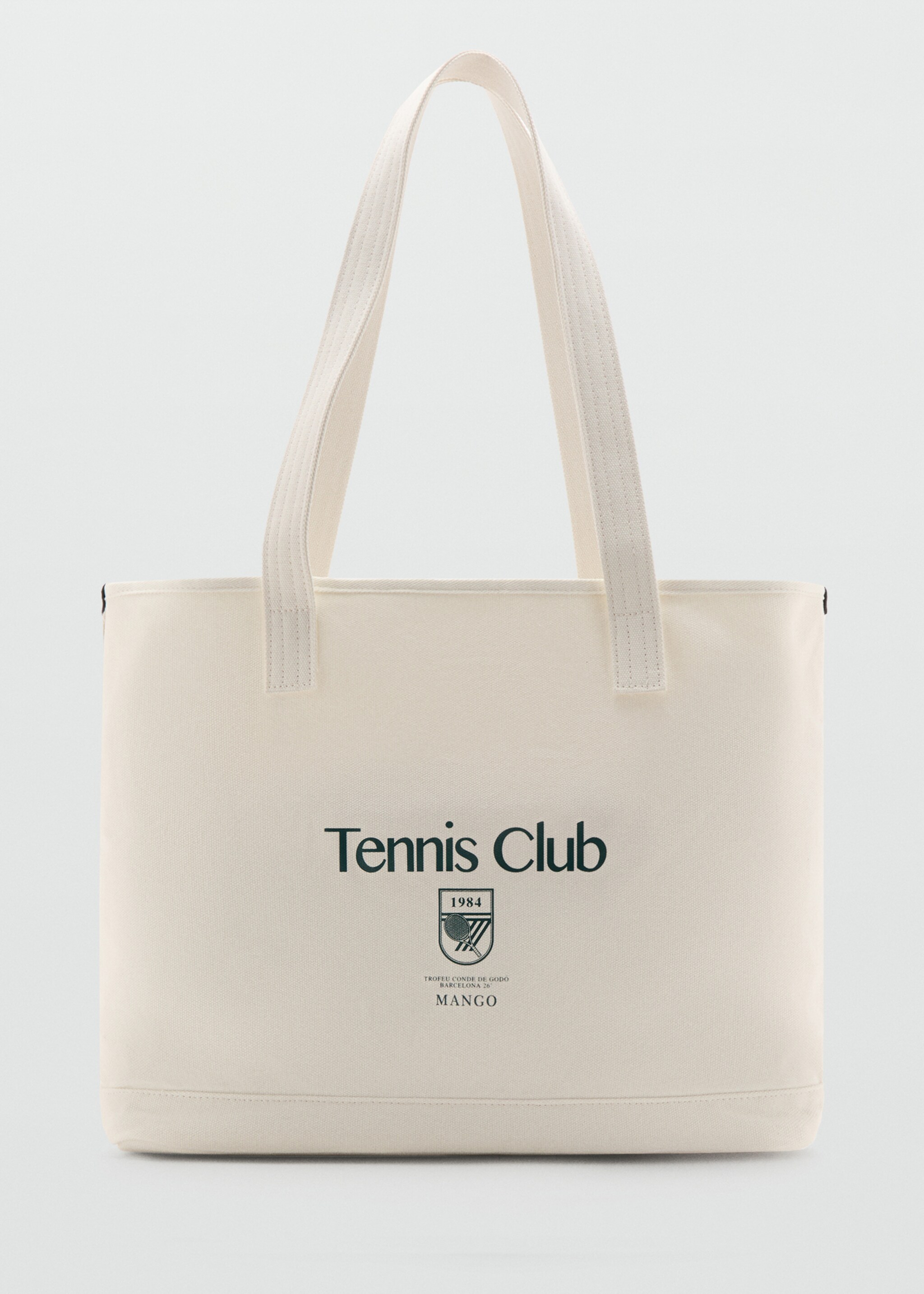 Tote bag with text print - Article without model, White. Ref: 27057785-00.