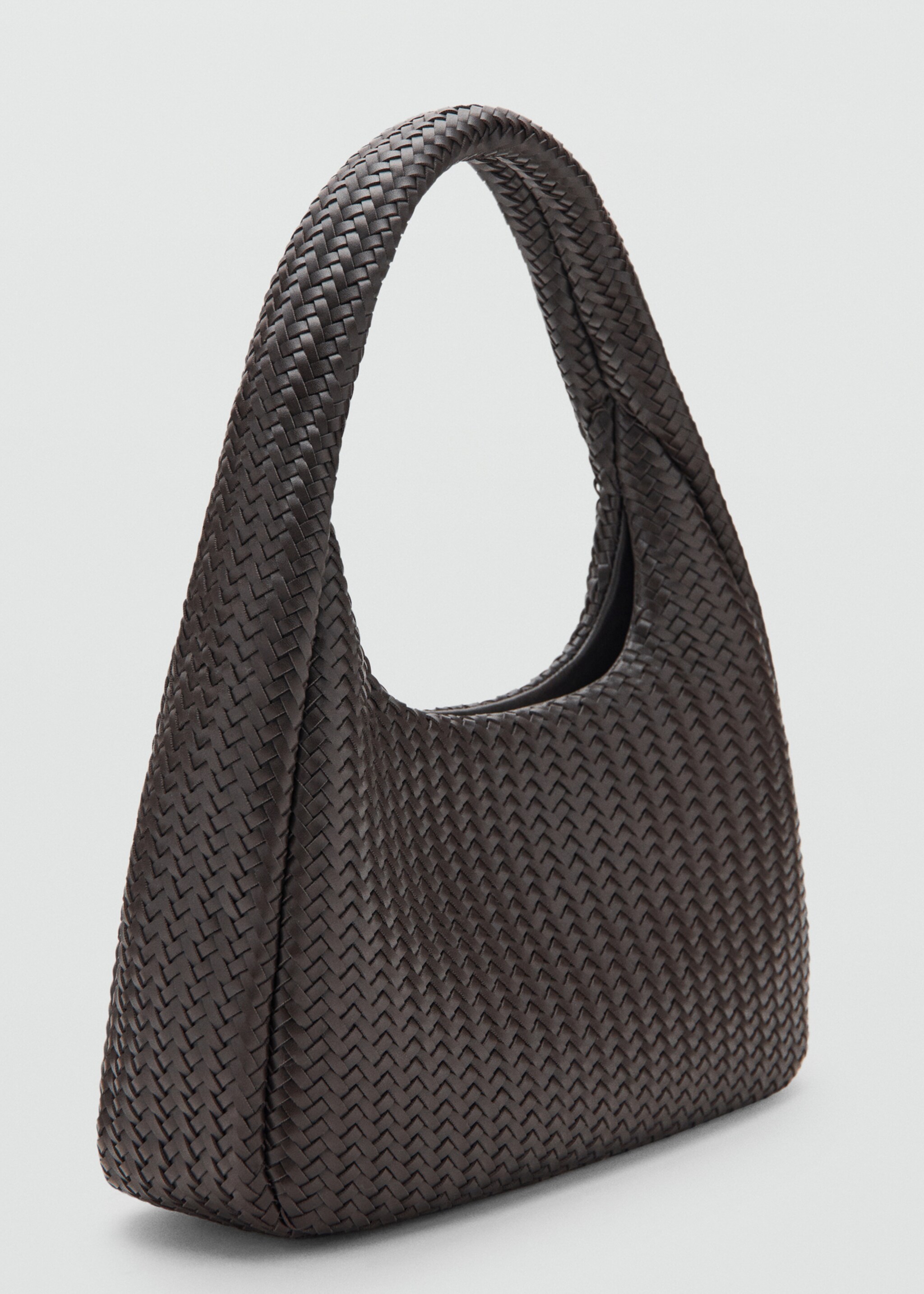Braided shoulder bag - Medium plane, Chocolate. Ref: 27057792-00.