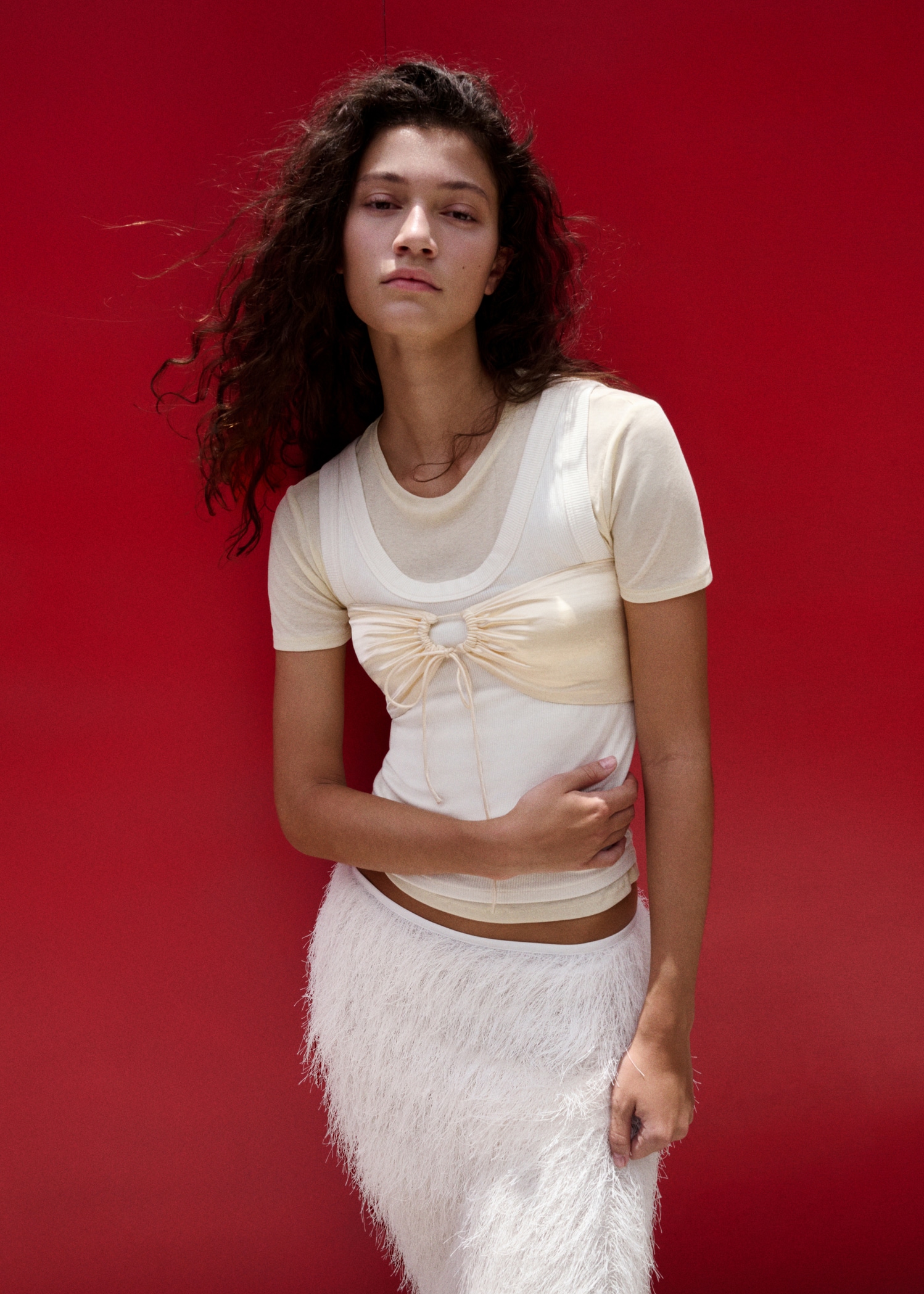 Satin bandeau top - Medium plane