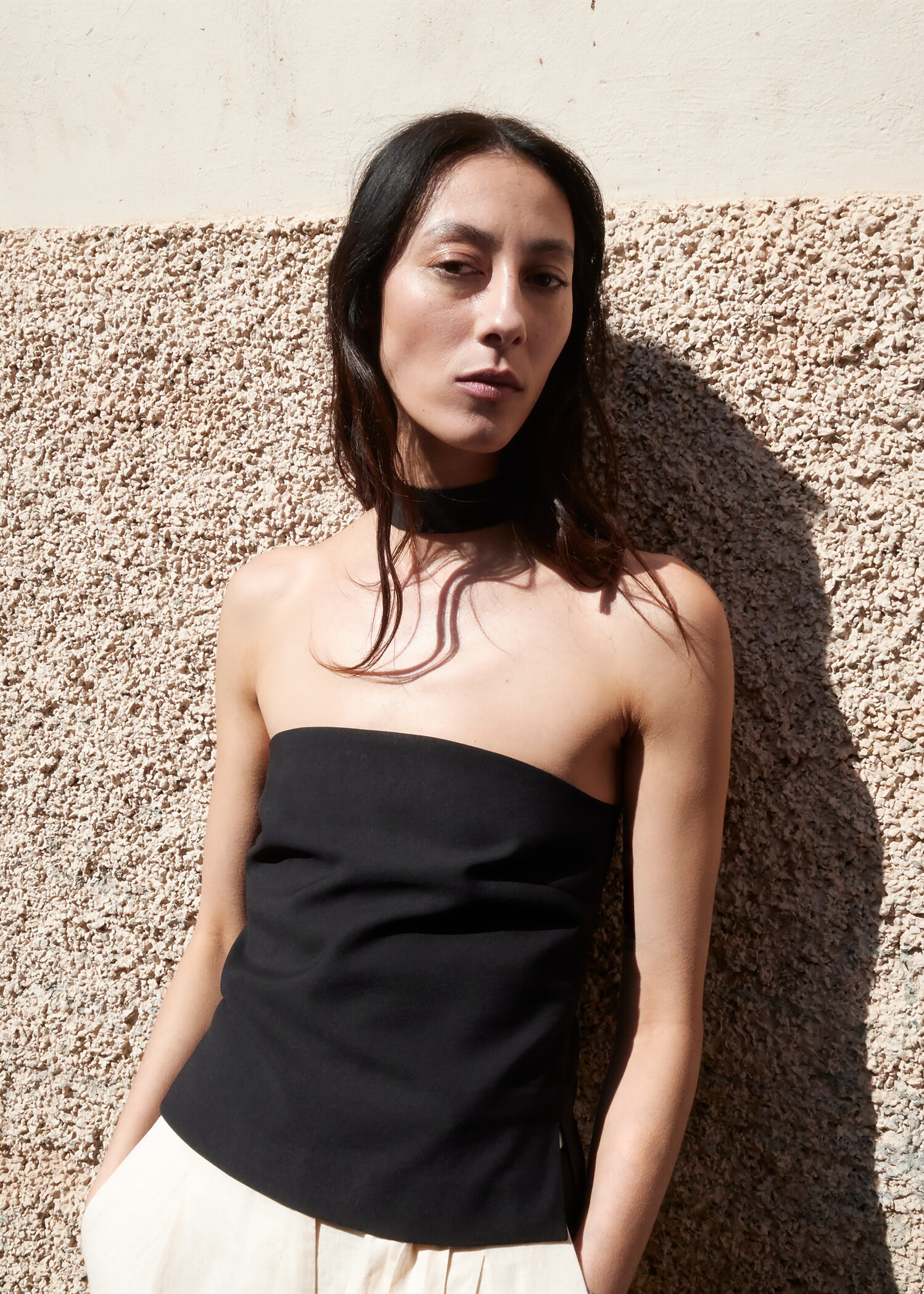 Top lyocell cuello halter - Plano medio