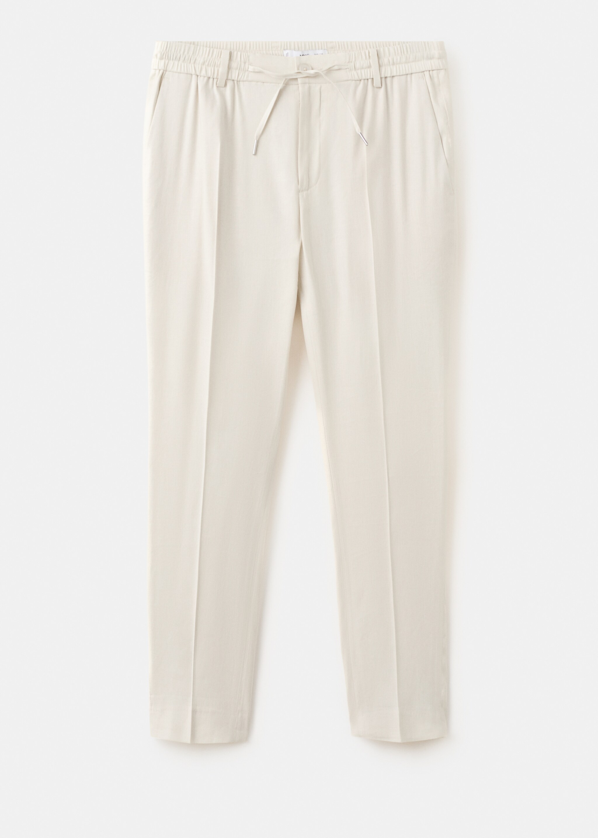 Pantalón slim fit lino cordón - Artículo sin modelo, Blanco marfil. Ref: 27057895-00.