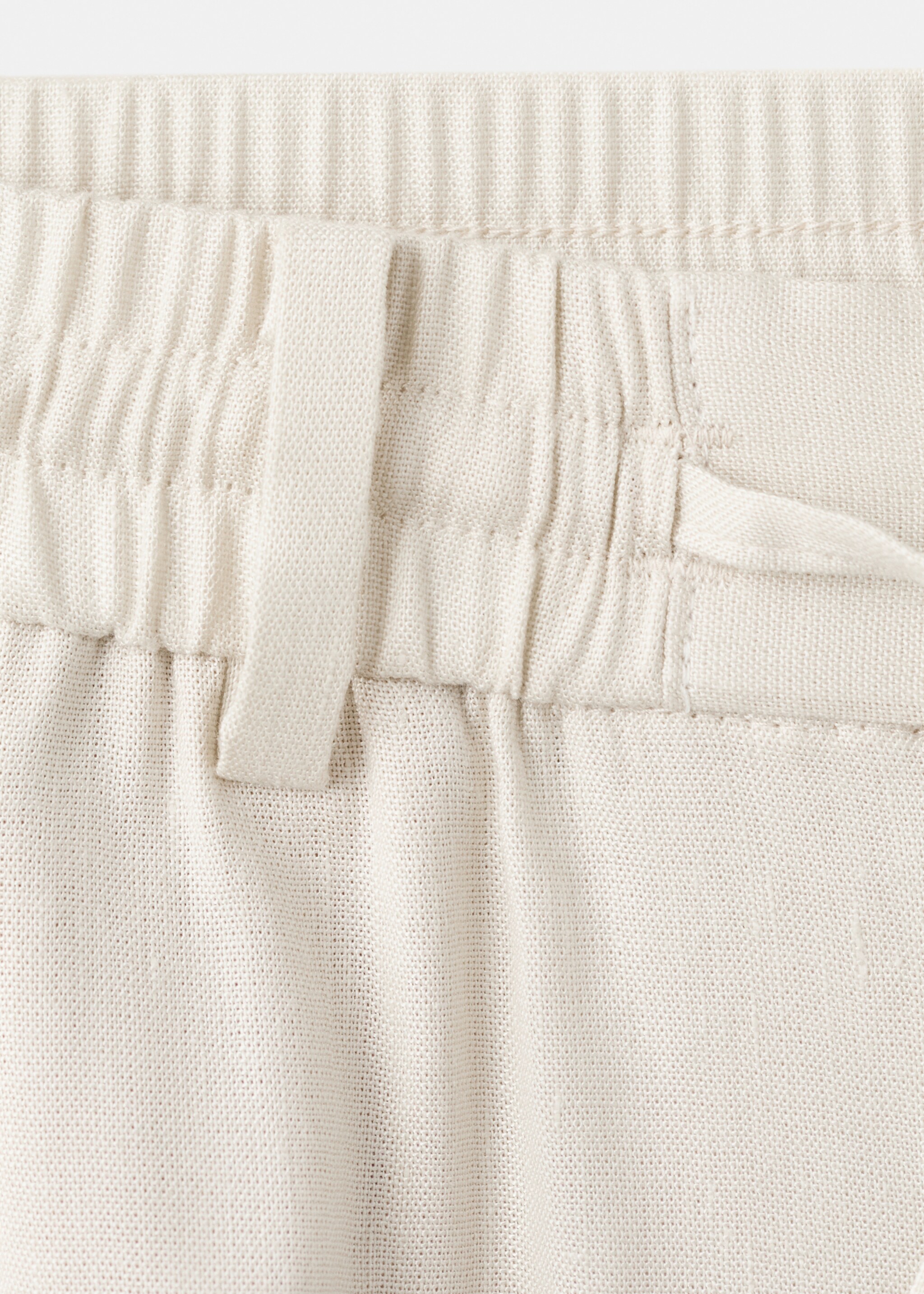 Pantalón slim fit lino cordón - Detalle del artículo 0, Blanco marfil. Ref: 27057895-00.