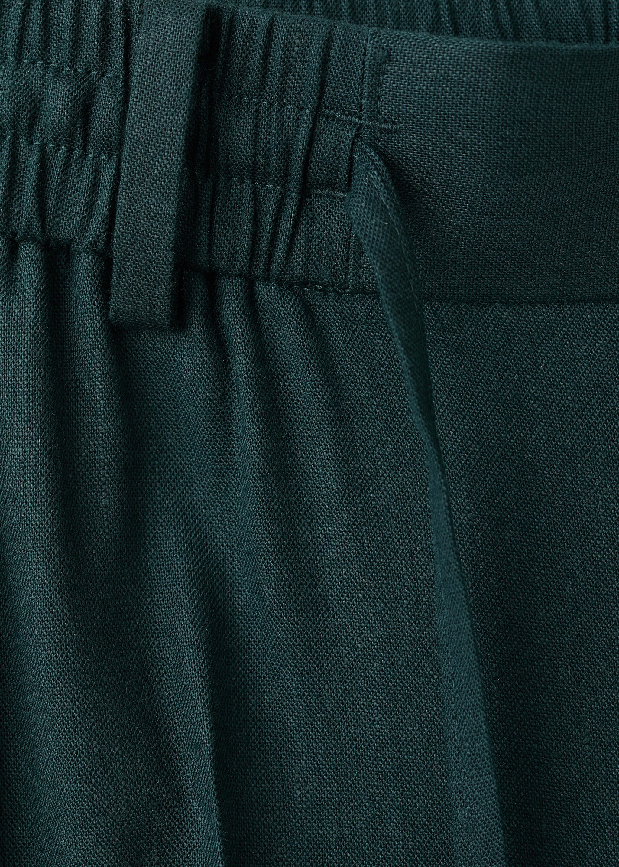 Pantalón slim fit lino cordón - Detalle del artículo 0, Verde oscuro. Ref: 27057895-00.