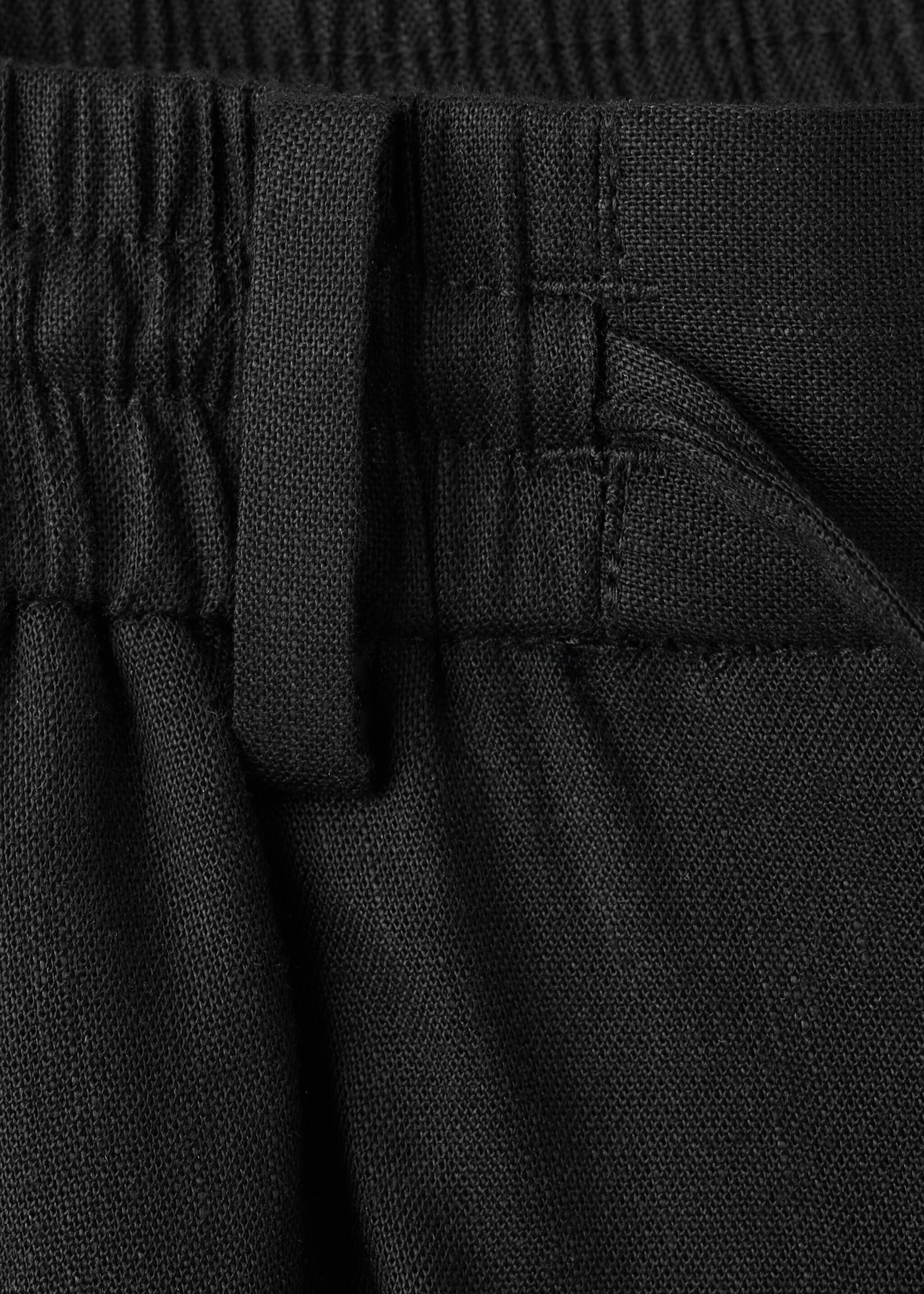 Pantalón slim fit lino cordón - Detalle del artículo 0, Negro. Ref: 27057895-00.