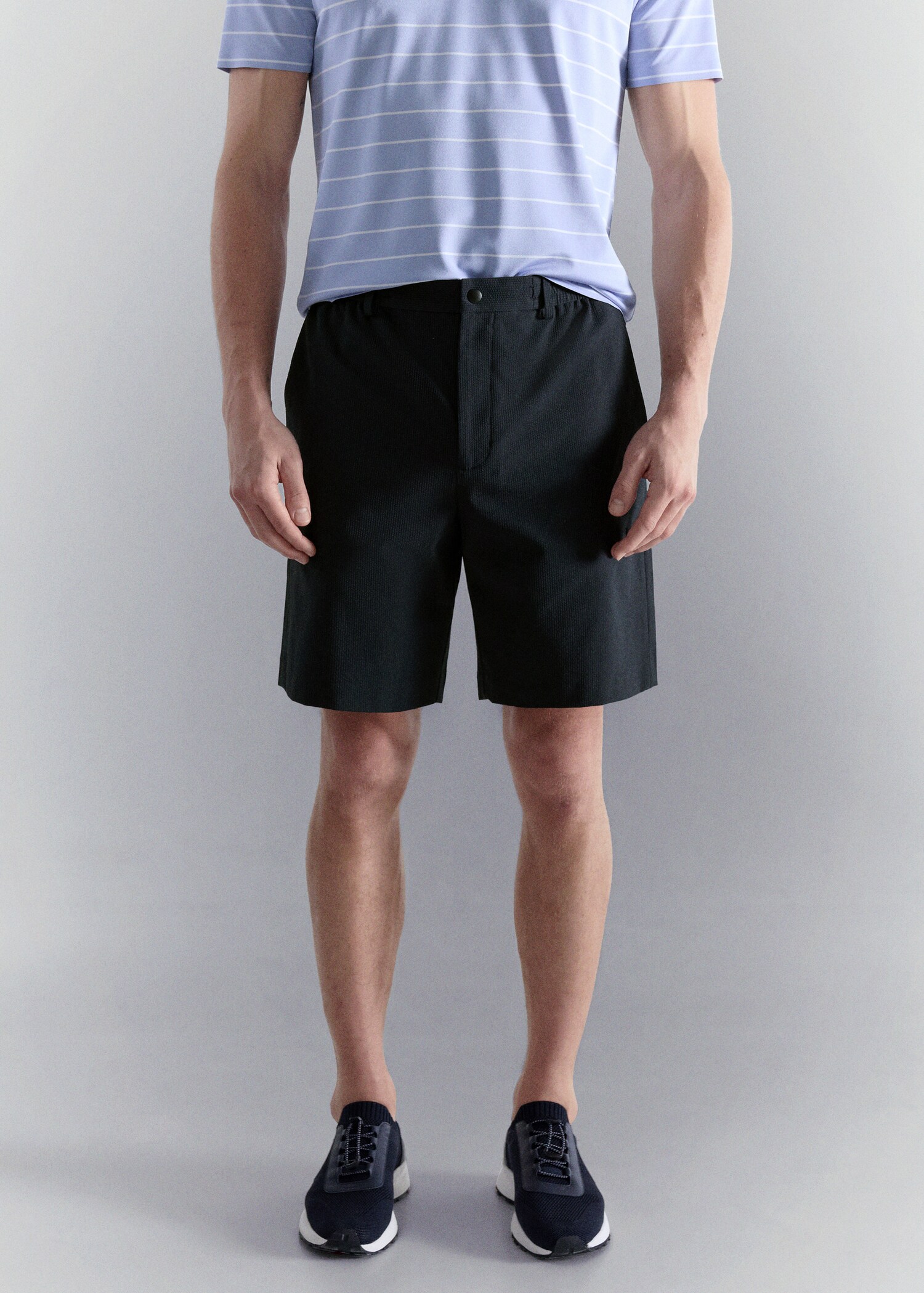 Comfort stretch water-repellent Bermuda - Medium plane