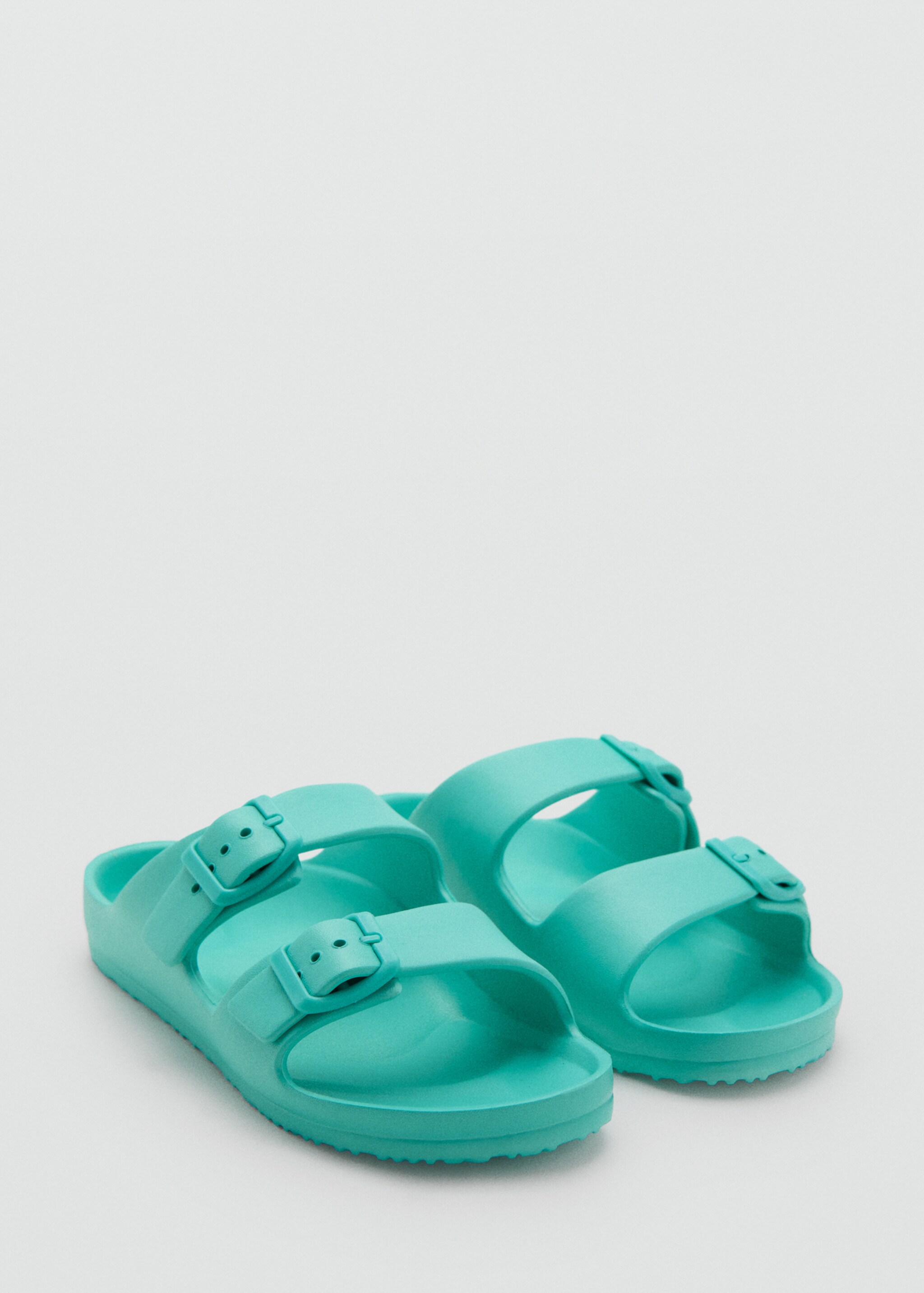Rubberised buckle sandals - Medium plane, Turquoise. Ref: 27057902-00.