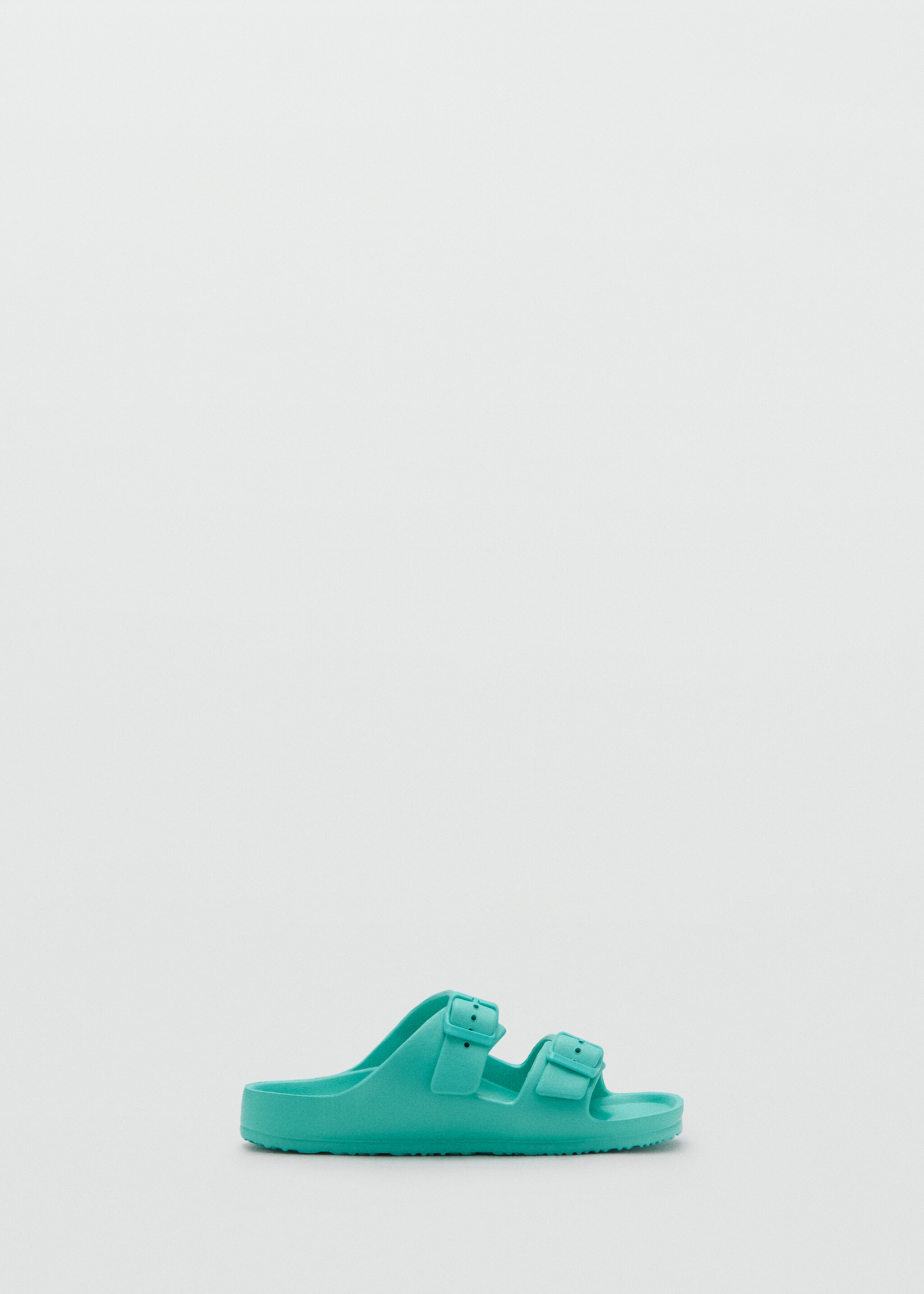 Rubberised buckle sandals - Article without model, Turquoise. Ref: 27057902-00.