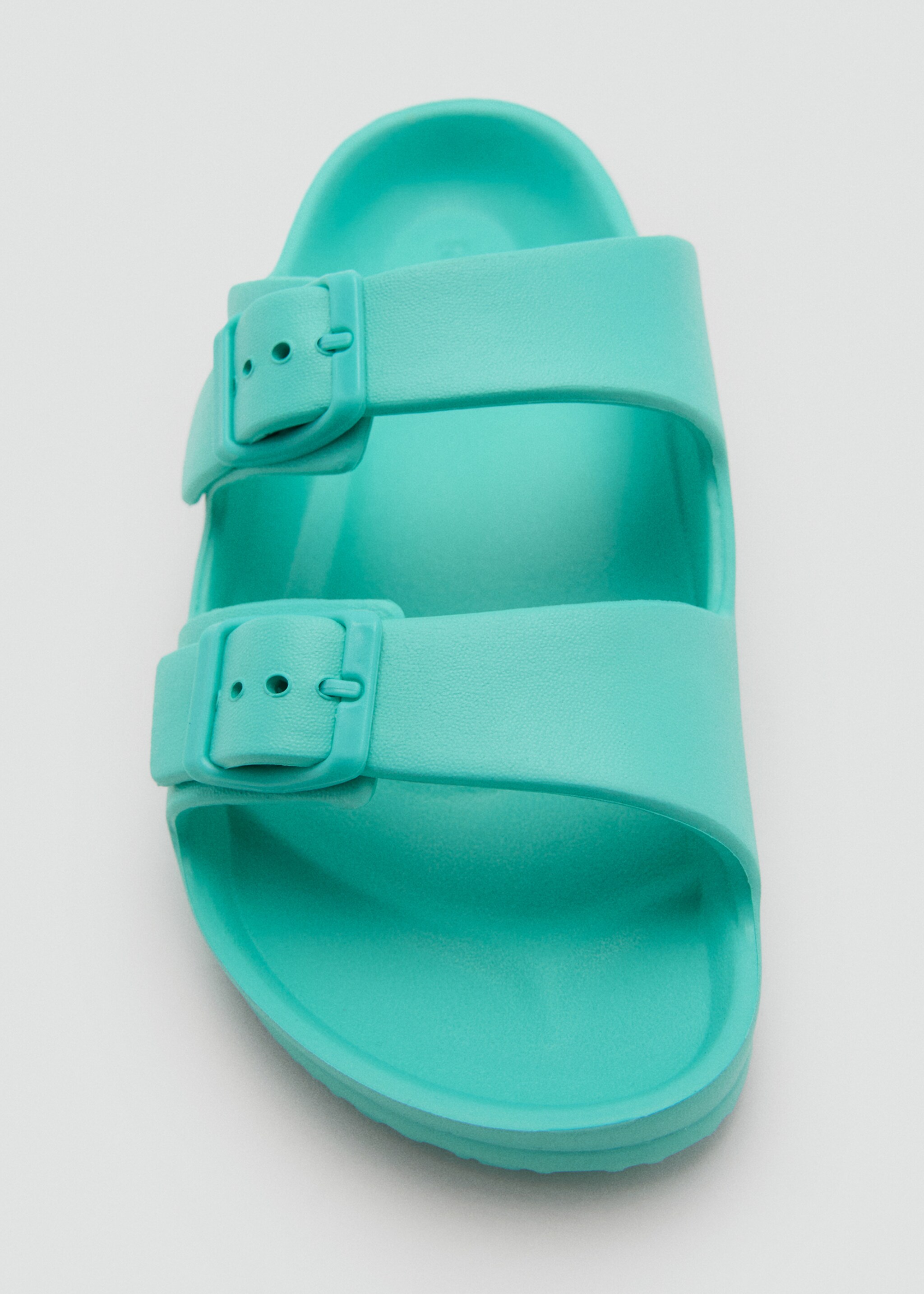 Rubberised buckle sandals - Details of the article 2, Turquoise. Ref: 27057902-00.
