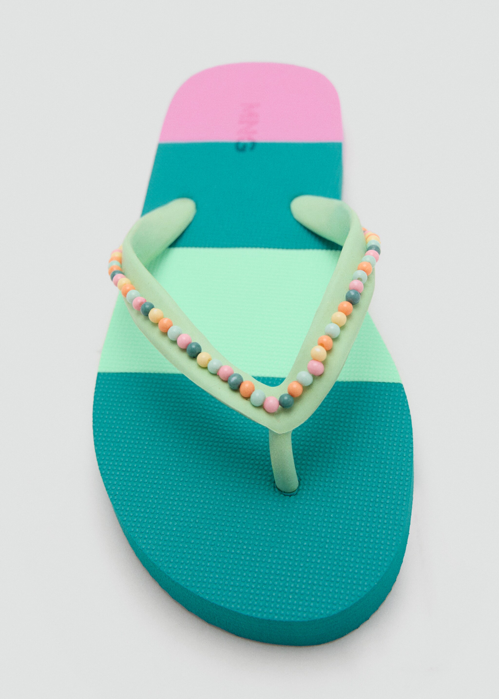 Chanclas multicolor detalle abalorios - Detalle del artículo 2, Verde pastel. Ref: 27057903-00.