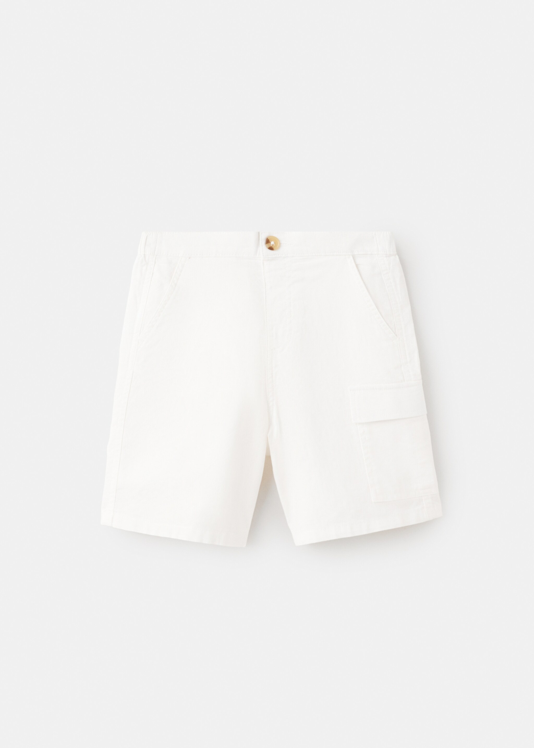 Linen and cotton blend cargo bermudas - Article without model, Off White. Ref: 27057906-00.