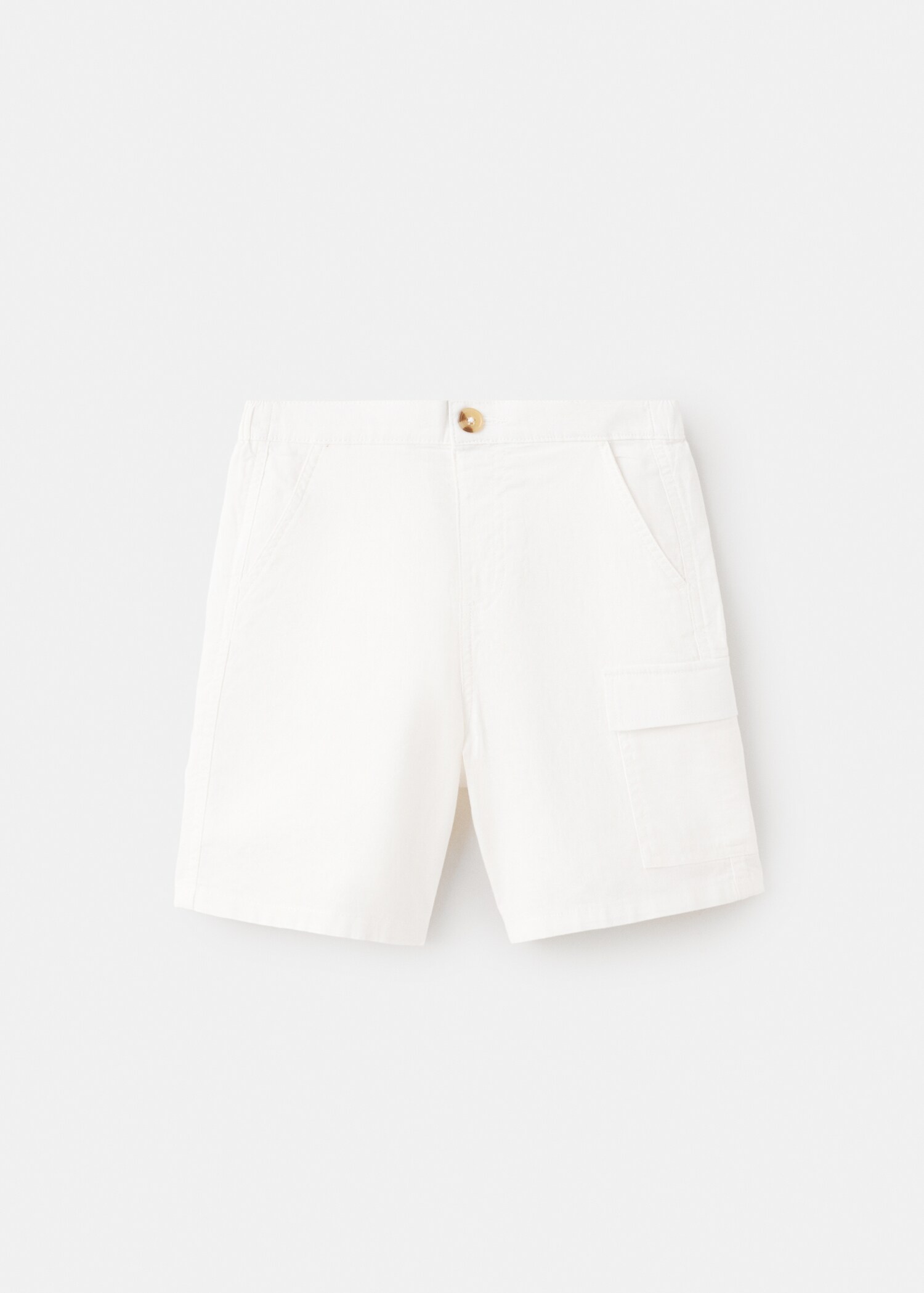Linen and cotton blend cargo bermudas - Article without model