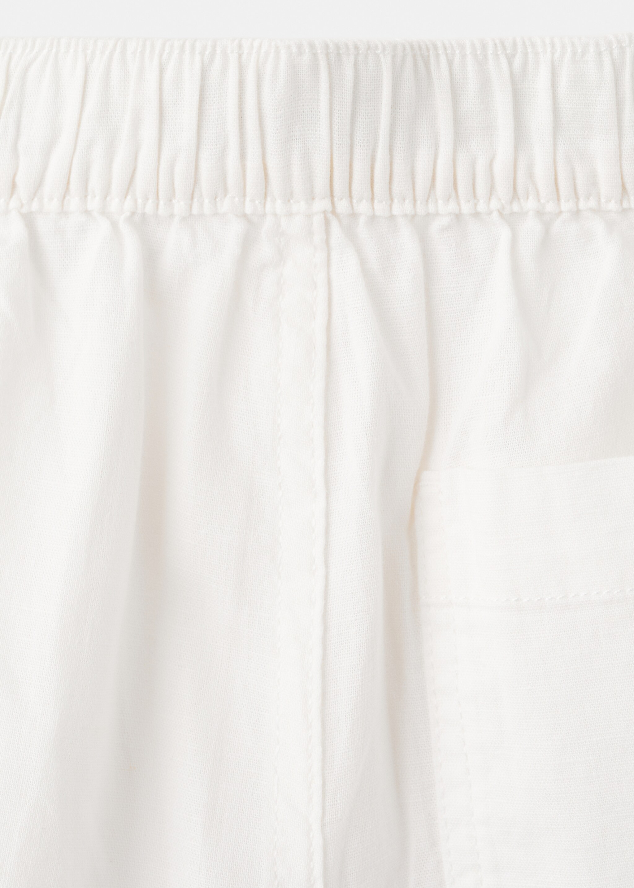 Linen and cotton blend cargo bermudas - Details of the article 0, Off White. Ref: 27057906-00.