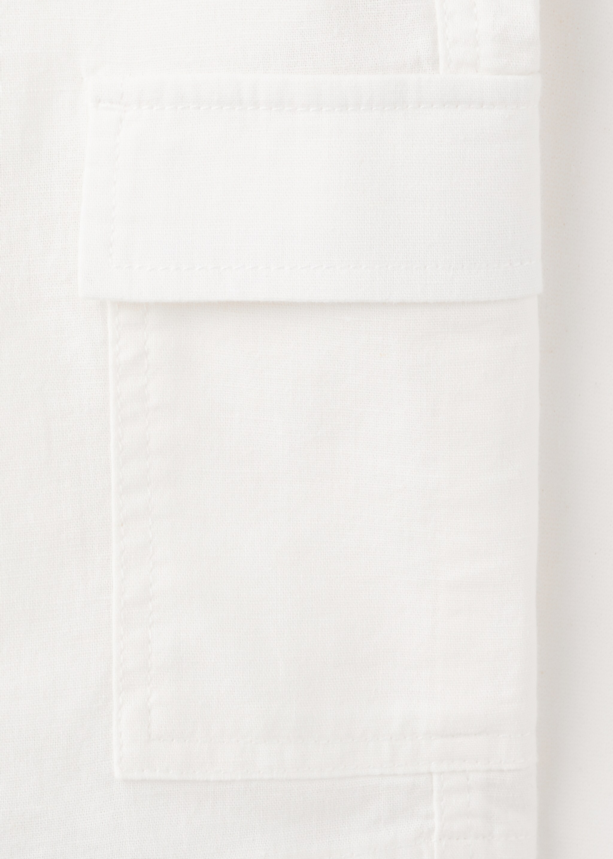 Linen and cotton blend cargo bermudas - Details of the article 8, Off White. Ref: 27057906-00.