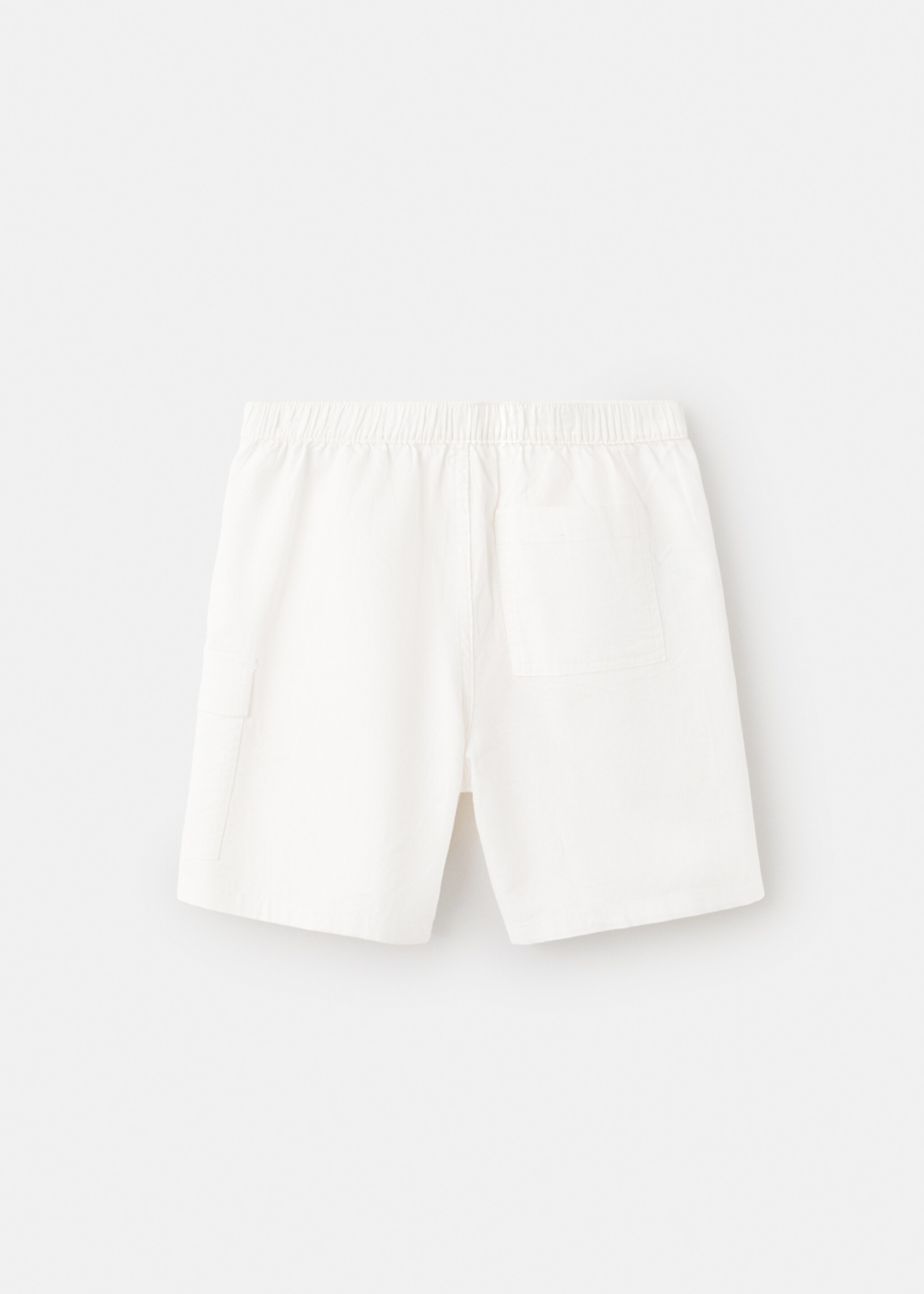 Linen and cotton blend cargo bermudas - Reverse of the article, Off White. Ref: 27057906-00.